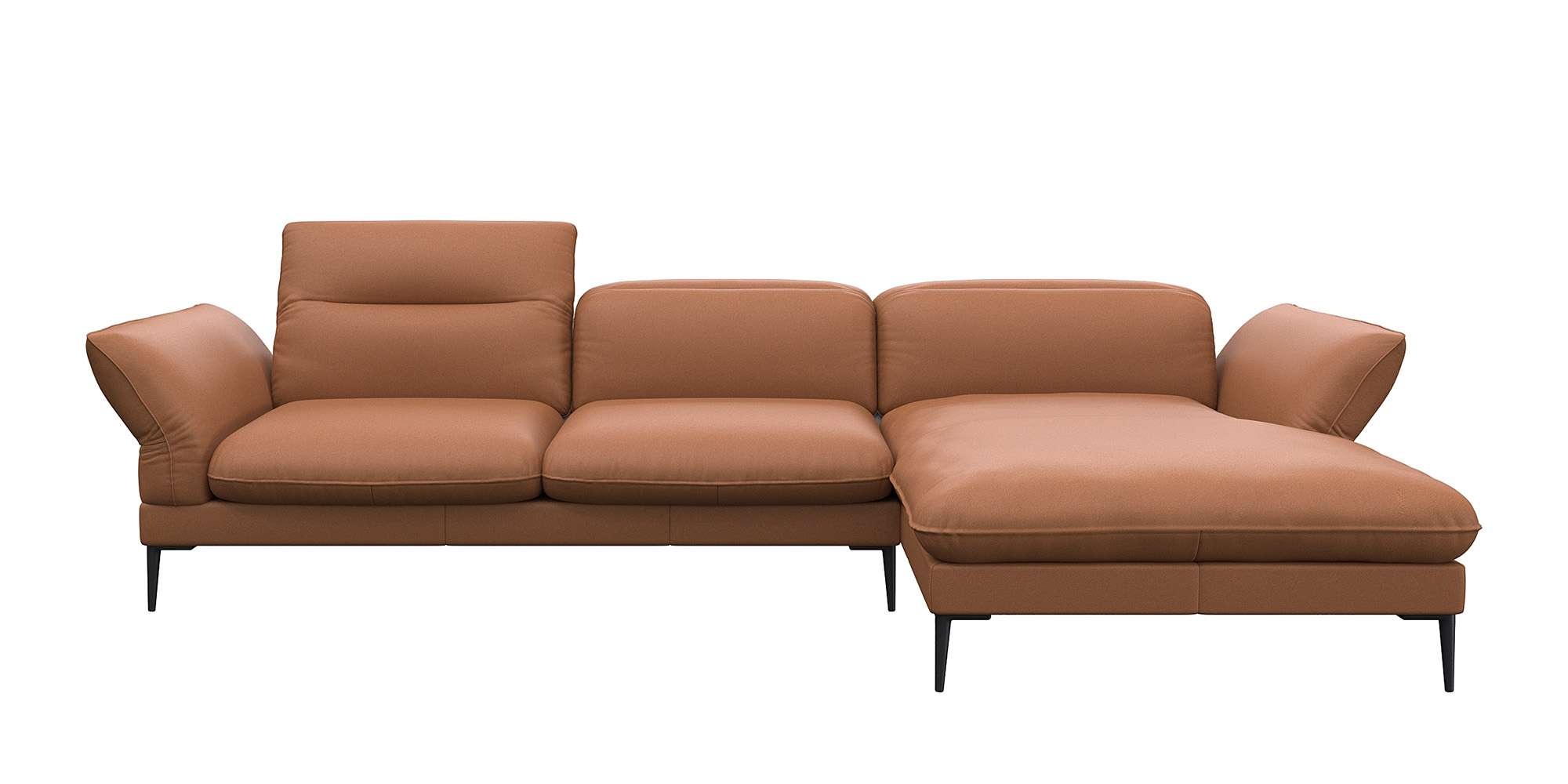 FLEXLUX Ecksofa »Salino, Funktionssofa mit Recamiere, Relaxsofa, Ecksofa«, Sofa mit Arm- und Kopfteil-Verstellungen, Kaltschaum & Stahl-Wellen