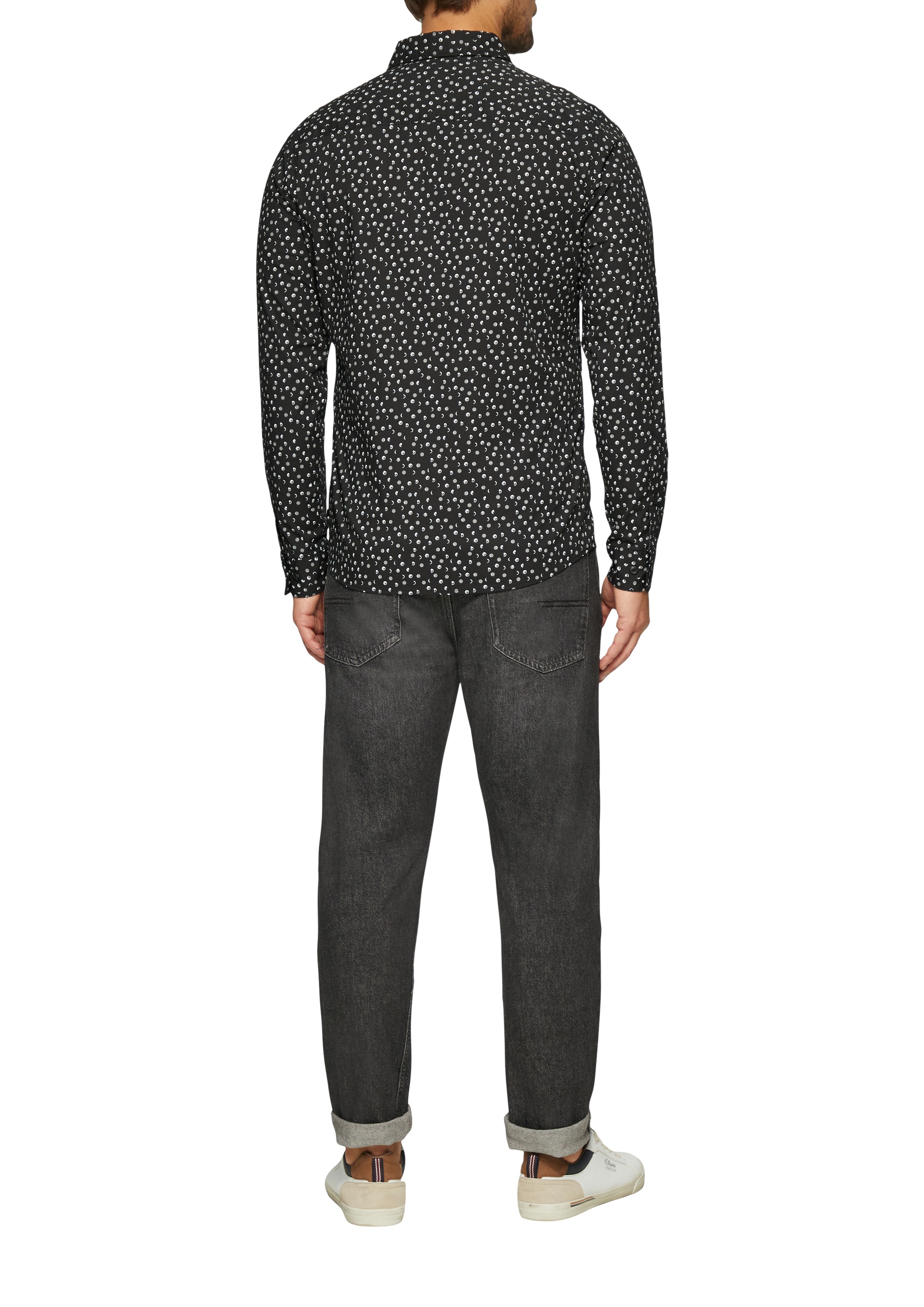 s.Oliver Langarmhemd, mit All-Over Muster