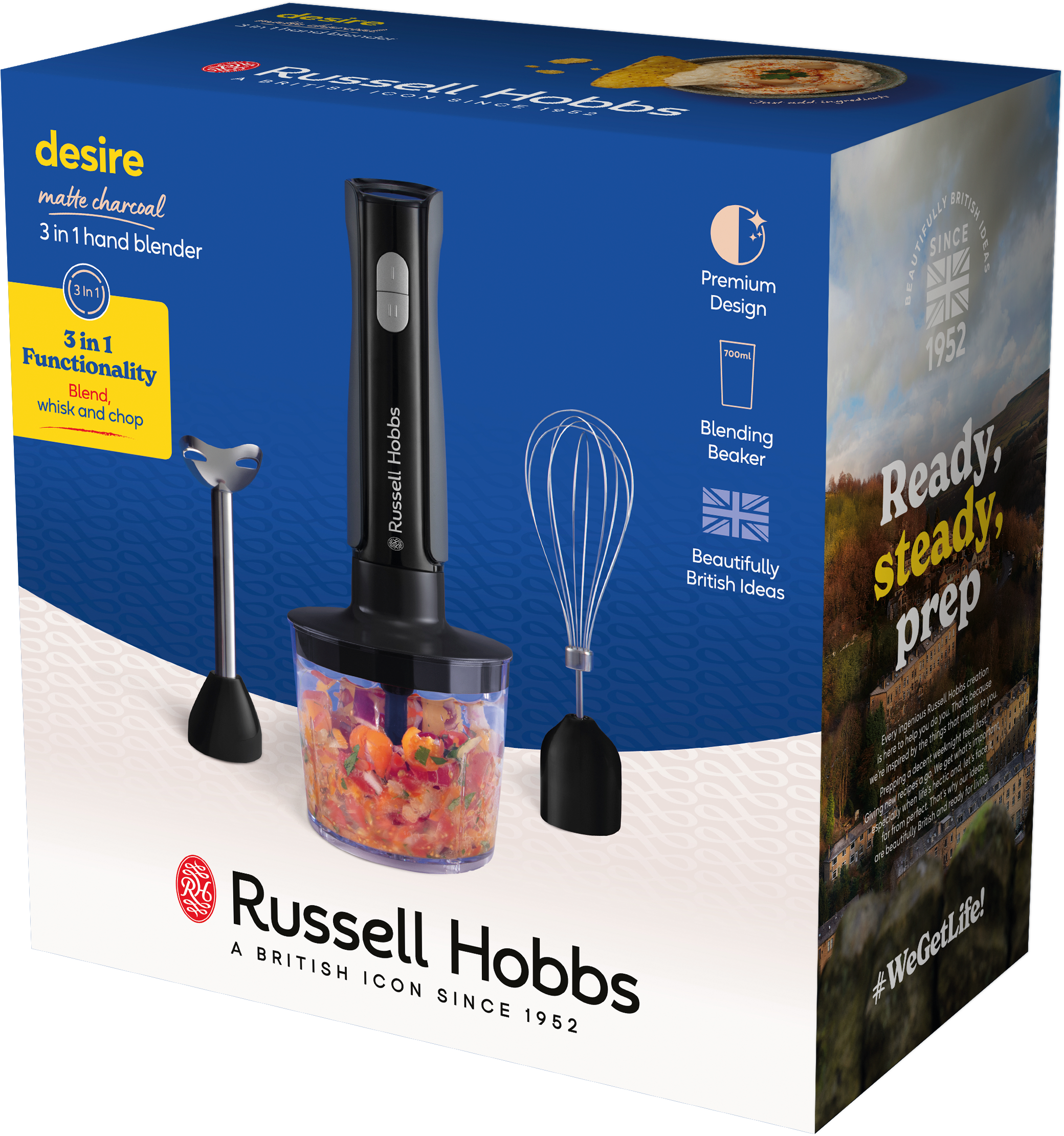 RUSSELL HOBBS Stabmixer »Matte Charcoal 27141-56, 3in1«, 500 W, anthrazit