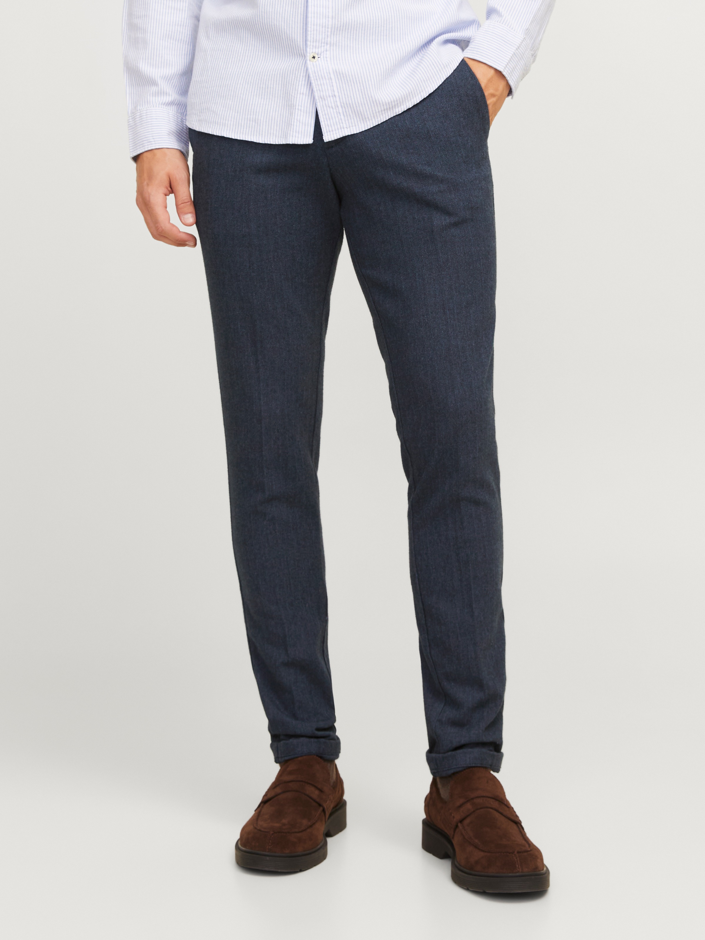 JACK & JONES Chinos »JPSTMARCO JJHENRY CHINO SN« Navy Blazer Detail:HERRINGBONE 32 - Länge 32 Länge 32 32 Moderne Chino von Jack & Jones