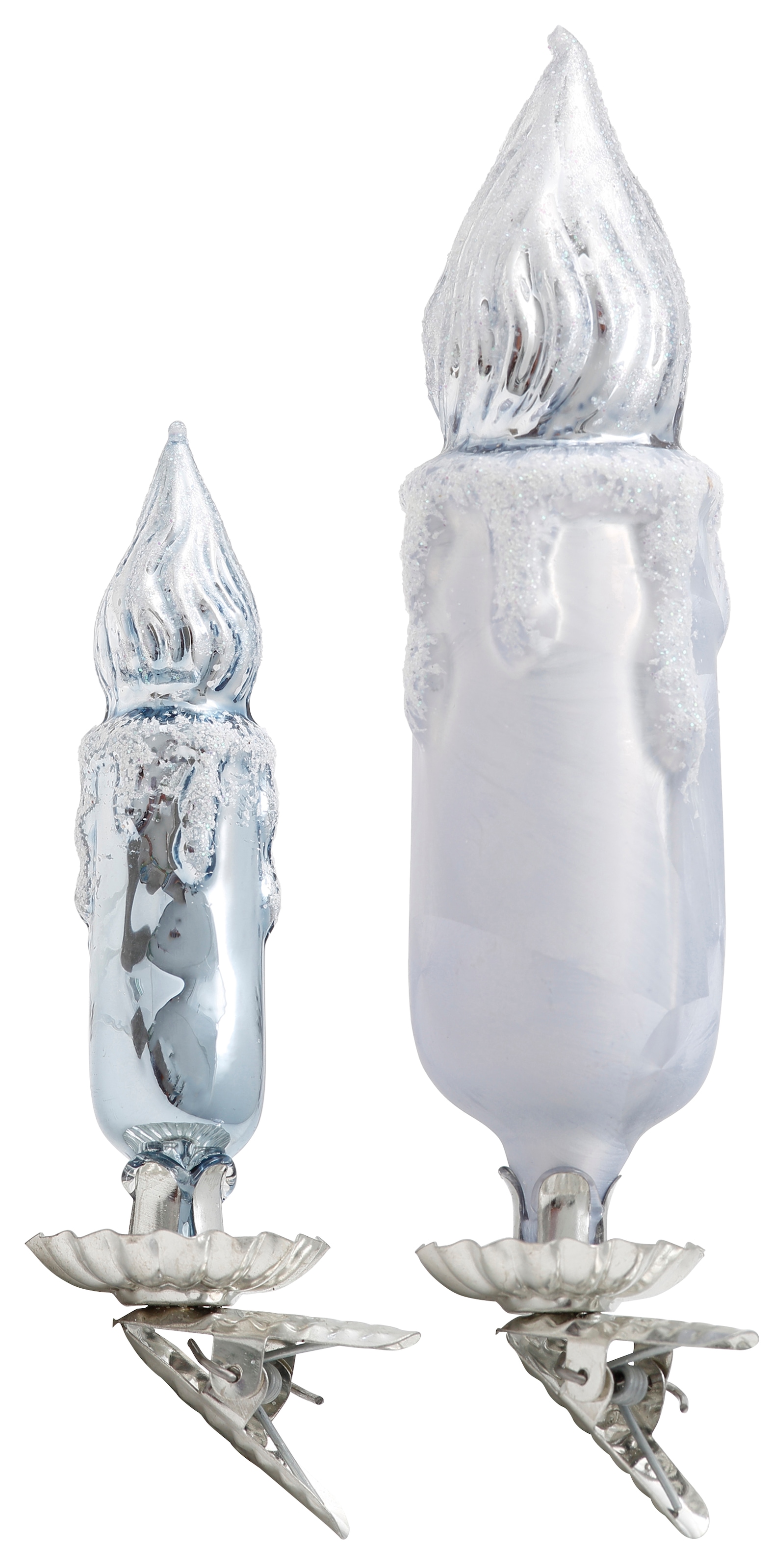 Thüringer Glasdesign Weihnachtsbaumklammer »Eiszauber«, (Set, 2 tlg.), Kerz günstig online kaufen