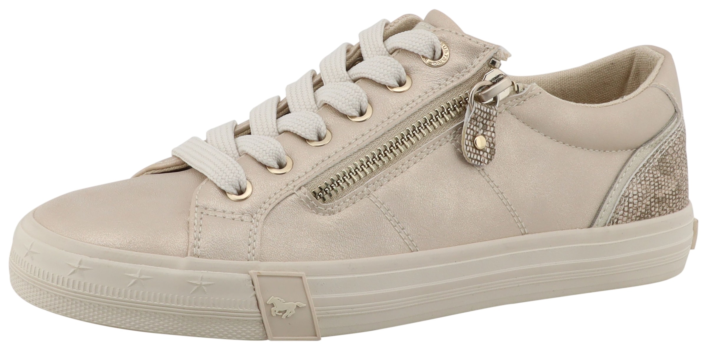 Mustang Shoes Sneaker »Winona«  Freizeitschuh, Halbschuh, Schnürer mit Besatz im Animal-Look