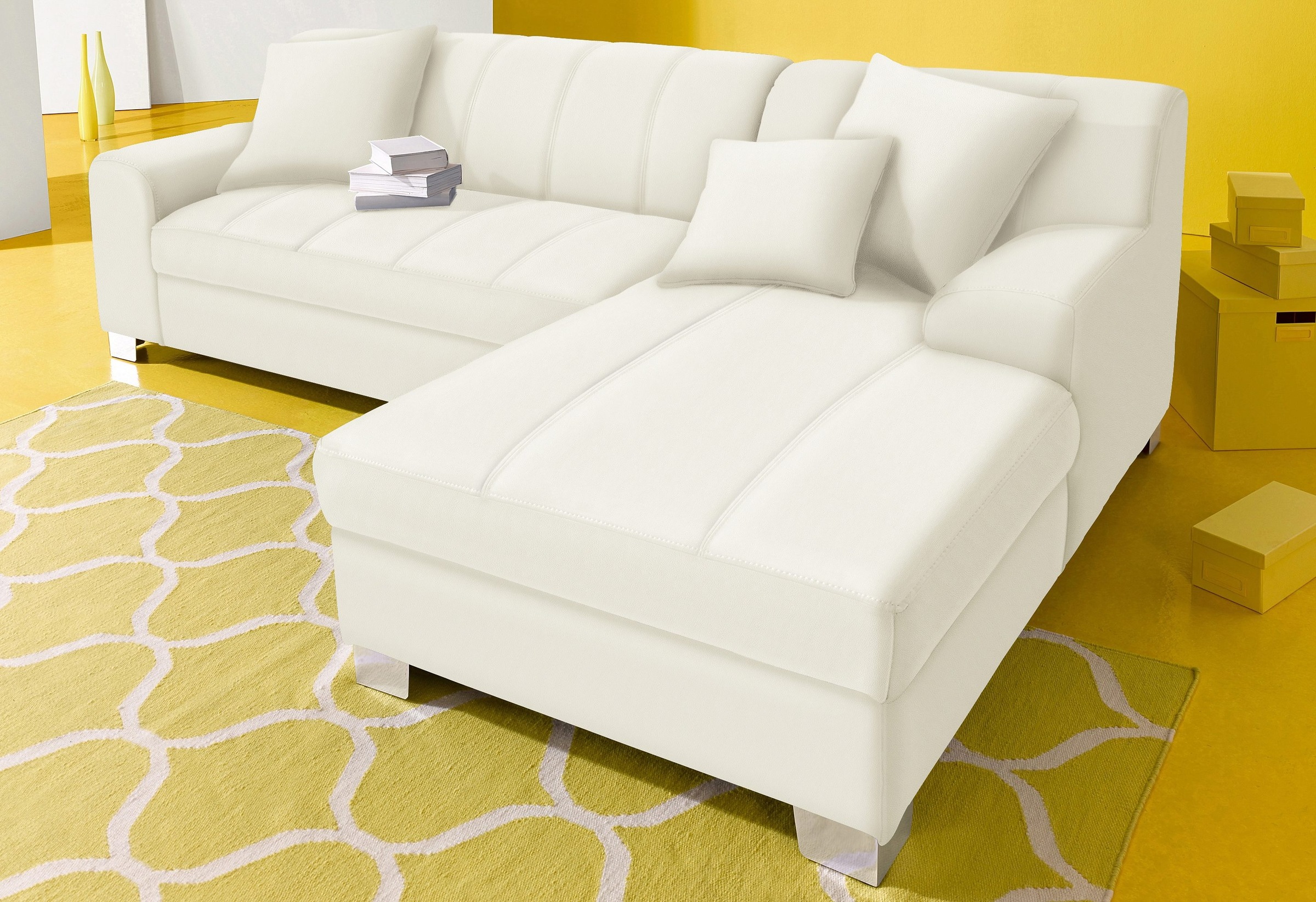 DOMO collection Ecksofa »Turah incl. Zierkissen, moderne Steppung, auch in günstig online kaufen