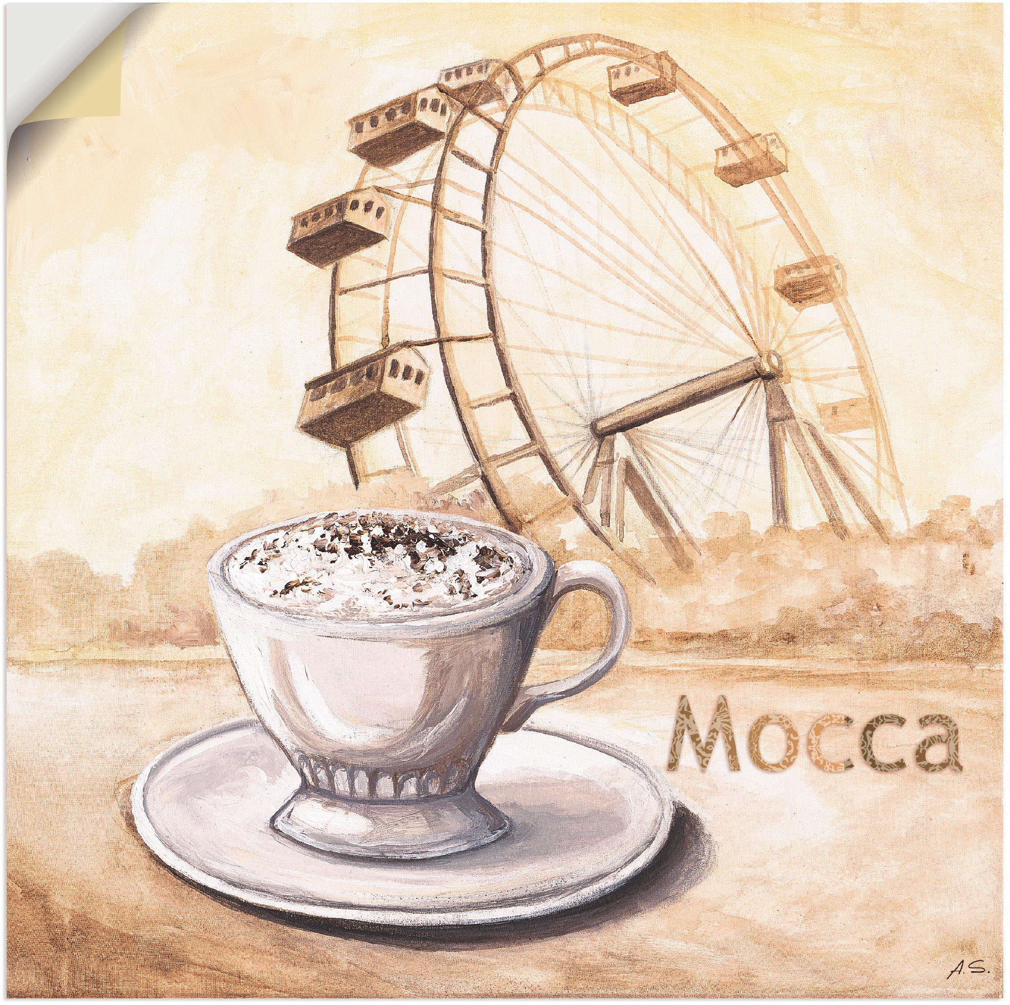 Artland Wandbild »Mocca in Wien«, Kaffee Bilder, (1 St.), als Leinwandbild, Wandaufkleber in verschied. Größen