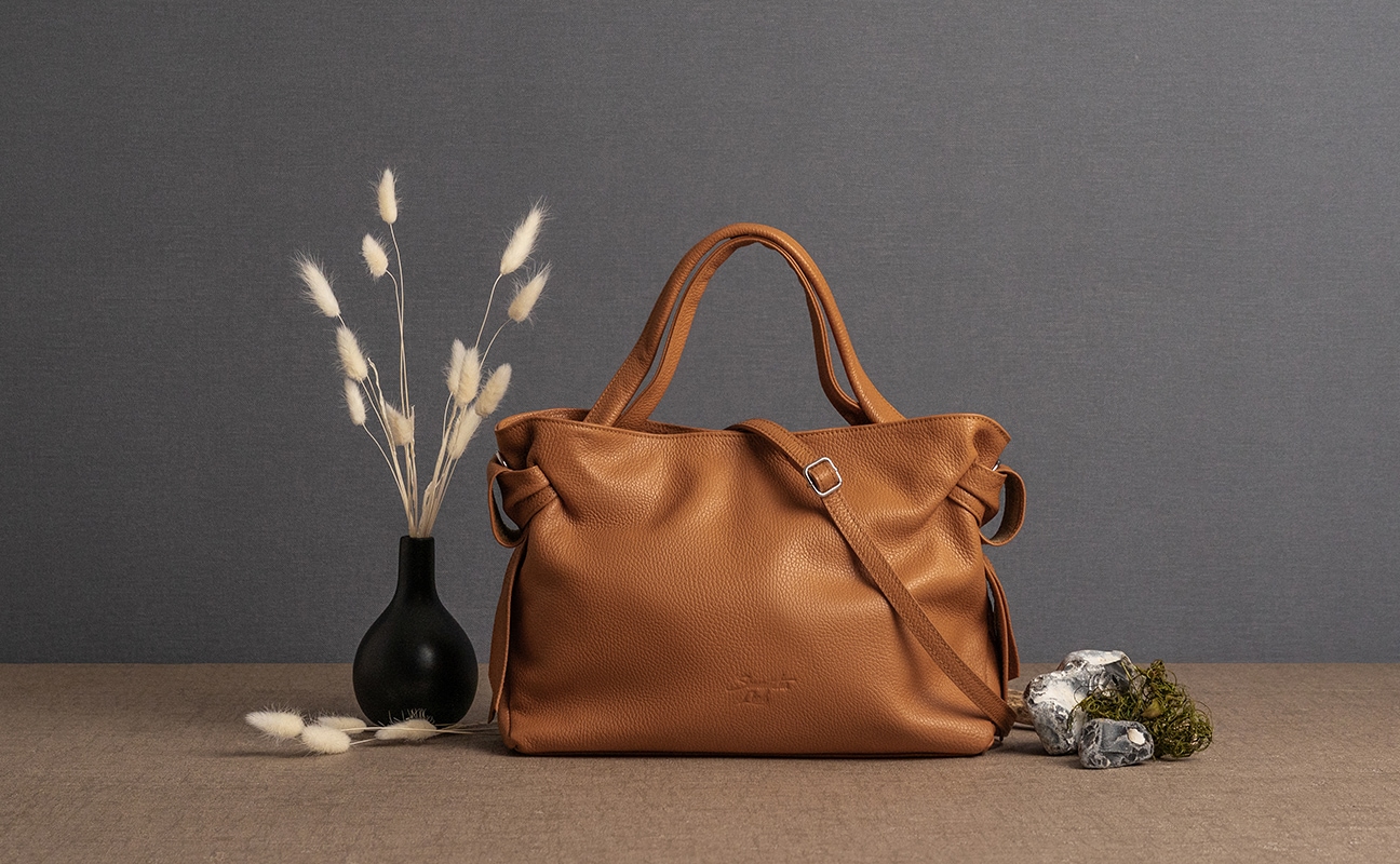 Samantha Look Henkeltasche, echt Leder, Made in Italy