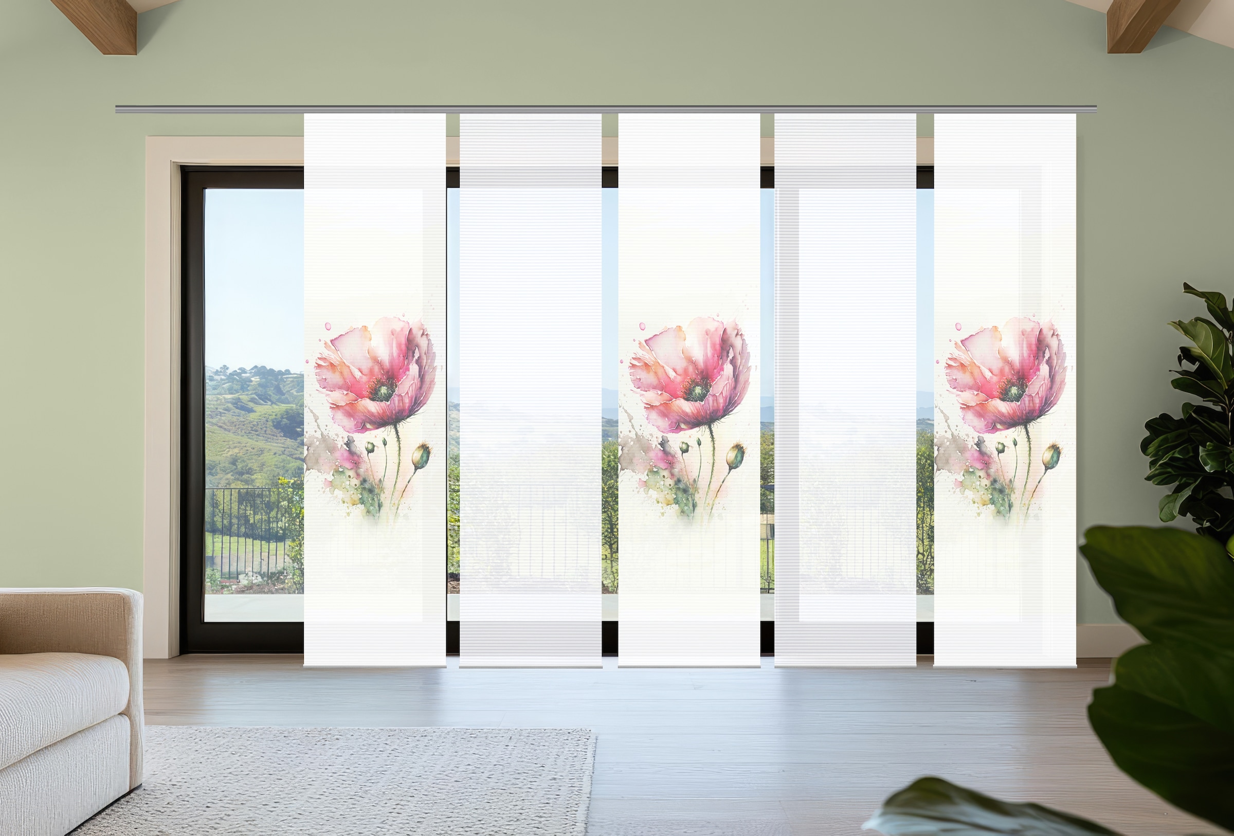 HOME in green Schiebegardine »MELIORA« Paneelwagen 5 Stk. tlg. Bambusoptik, günstig online kaufen