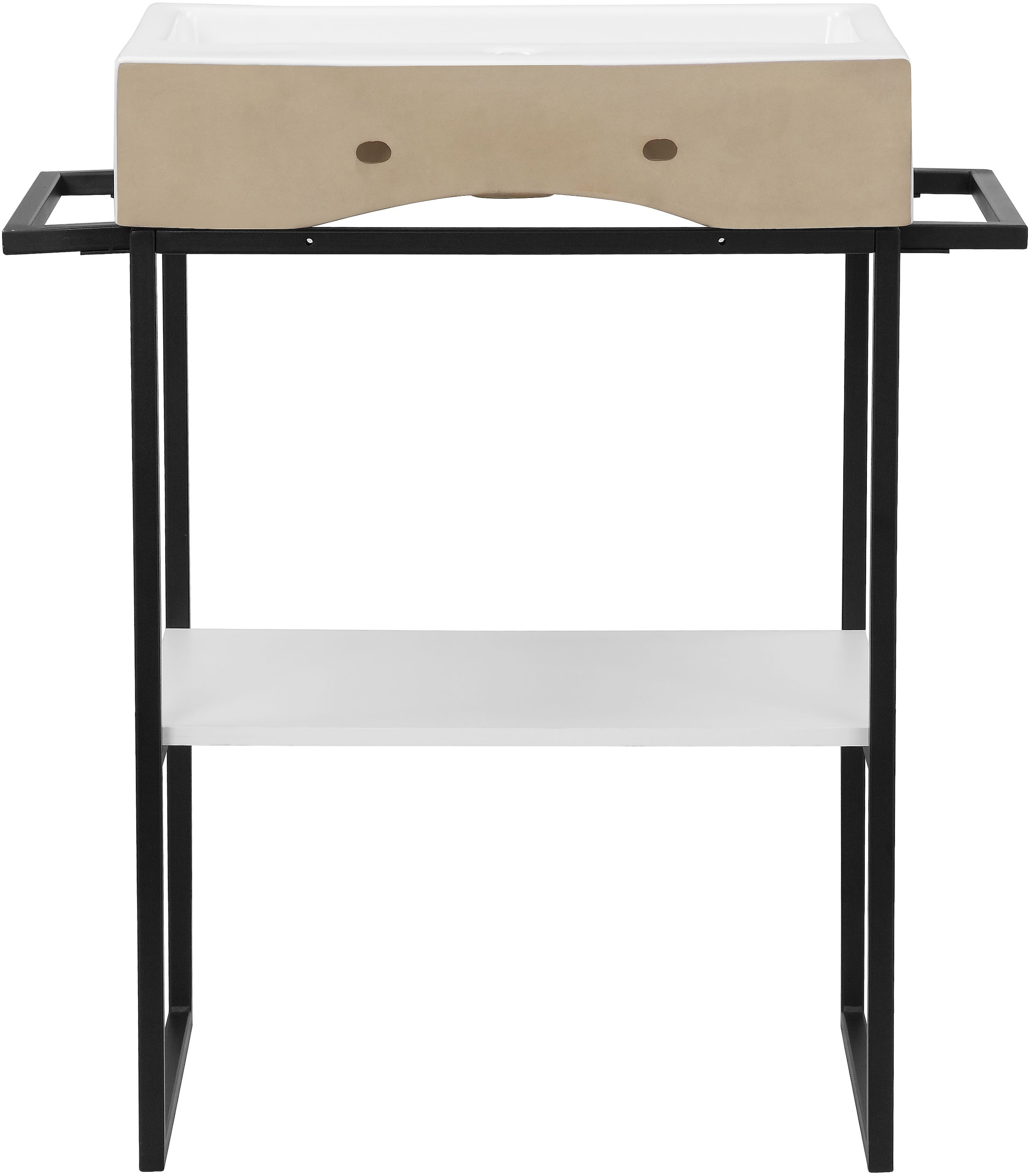 welltime Waschtisch »Stockholm«, Badmöbel Metalloptik inkl. Becken, Breite 60 cm Waschplatz
