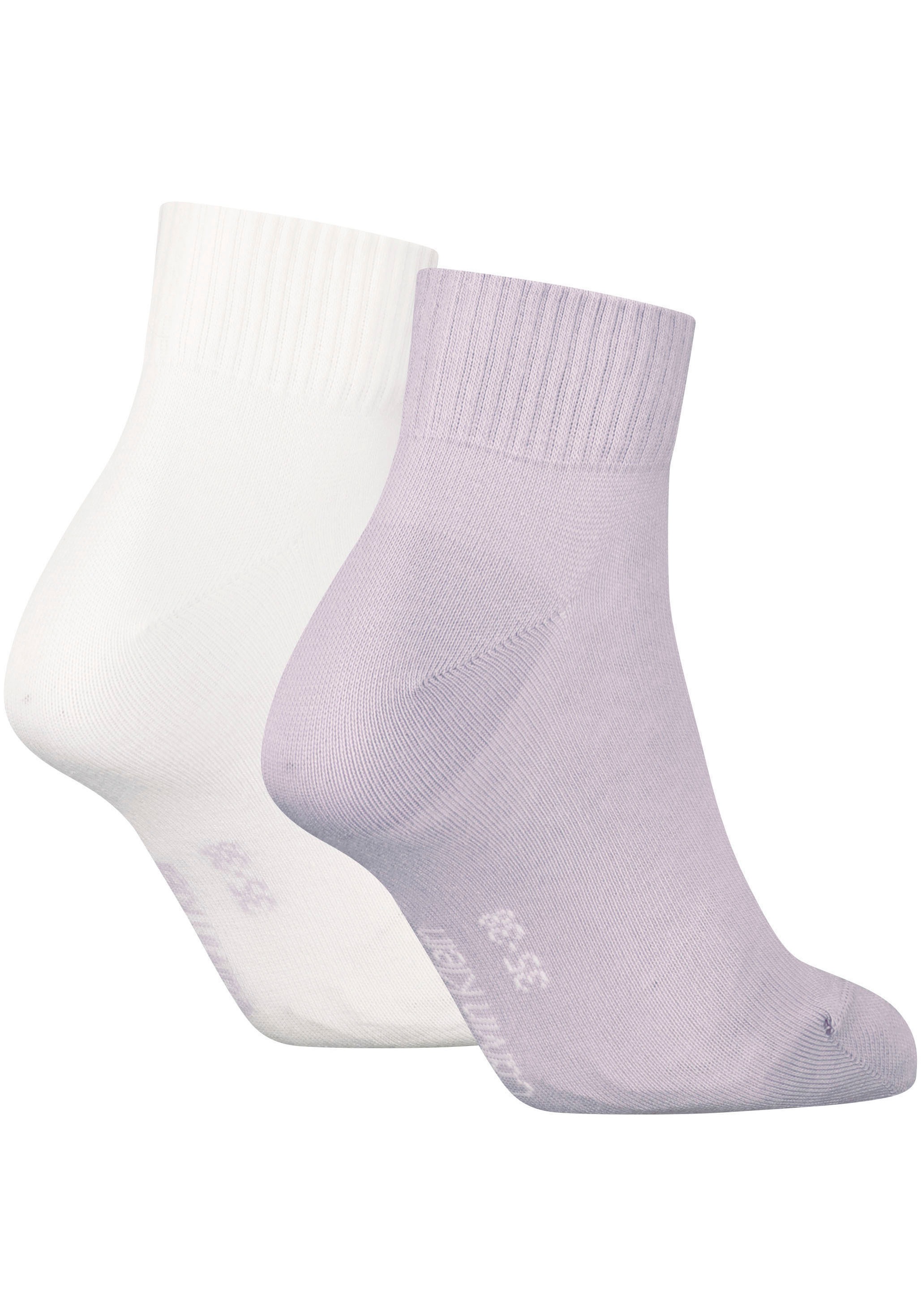Calvin Klein Jeans Kurzsocken »CKJ WOMEN QUARTER 2P MONOGRAM«, (2 Paar, 2 Paar), mit Logostickerei