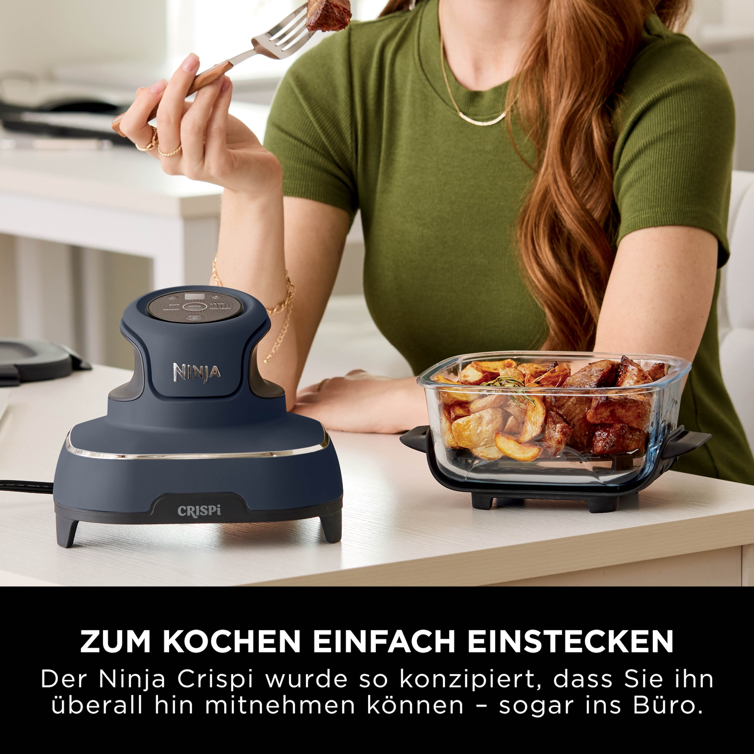 NINJA Heißluftfritteuse »CRISPi 4-in-1 Cyber Space - FN101EUGY« 1700 W tragbar