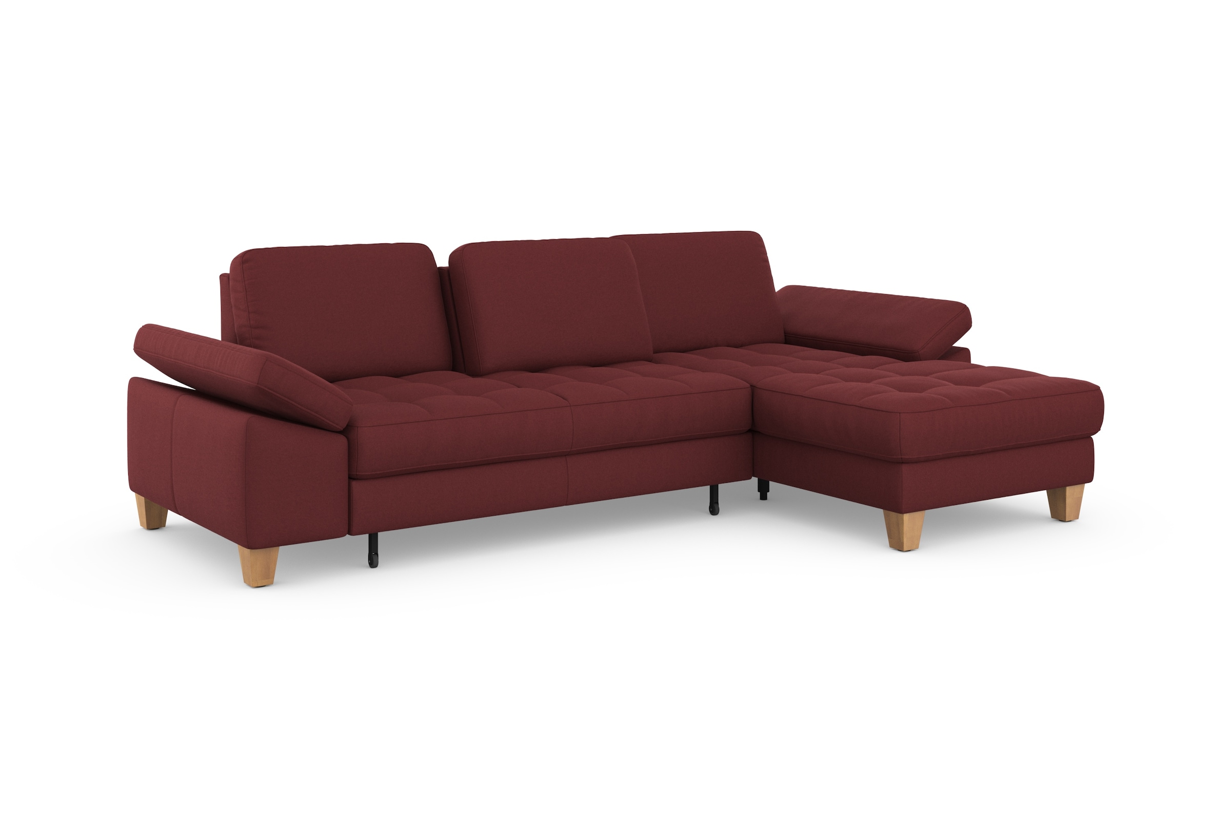 sit&more Ecksofa »Westham L-Form«, mit Recamiere, mit oder ohne Bettfunktion, Bettkasten, Füße Eiche