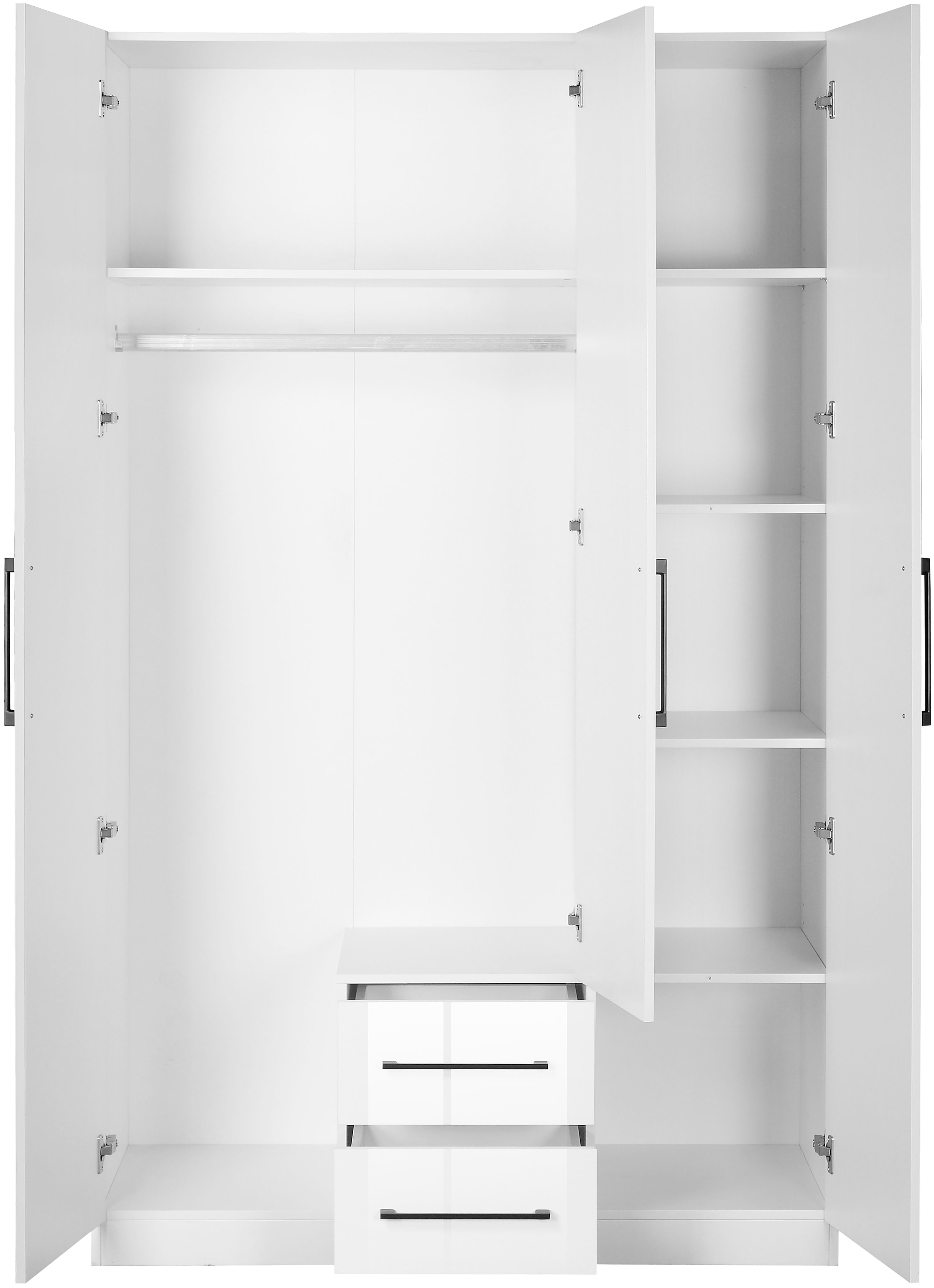 INOSIGN Kleiderschrank »Sylt Schlafzimmerschrank Garderobe Schrank Bestseller hochglanz«, Drehtürenschrank mit perfekter Innenausstattung, Breite 120cm