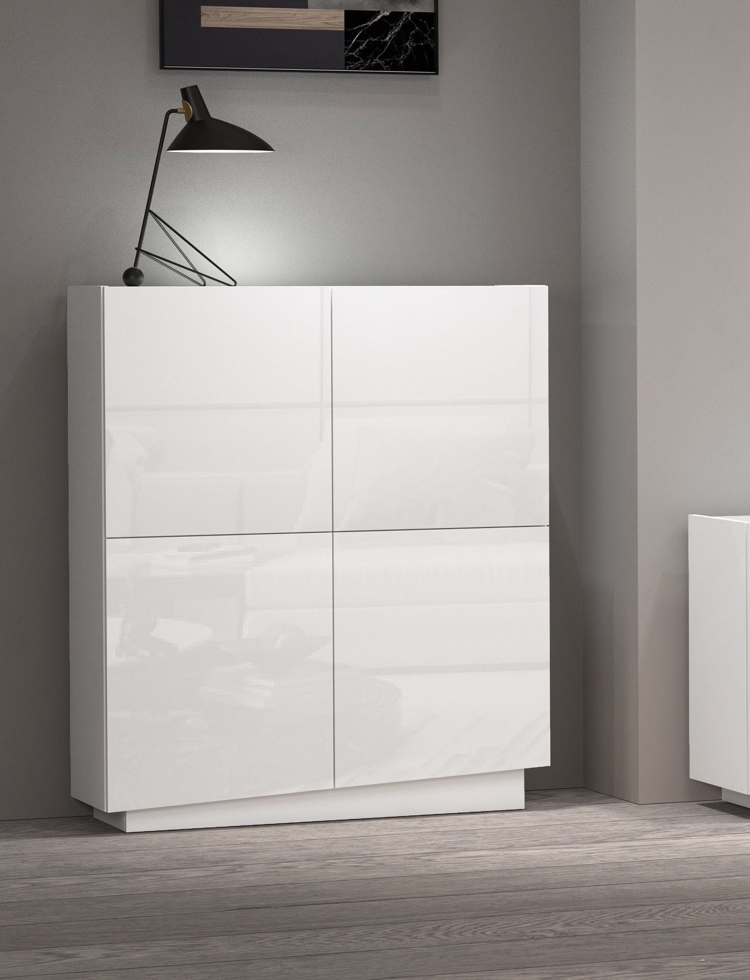 INOSIGN Highboard »VELA, Highboard, Höhe 120 cm,Design mit schrägen Türen«, (1 St.), Made in Italy, Maße-B/T/H: 100x35x120,hohes Sideboard,Anrichte,Kommode