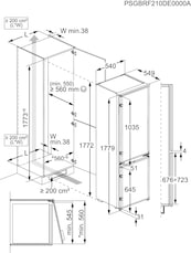 AEG Einbaukühlgefrierkombination Serie 5000 »OSC5S183ES« 177,2 cm hoch 54,6 cm breit 198 Liter, ColdSense - Schützt Lebensmittel, LED-Display, Schlepptür