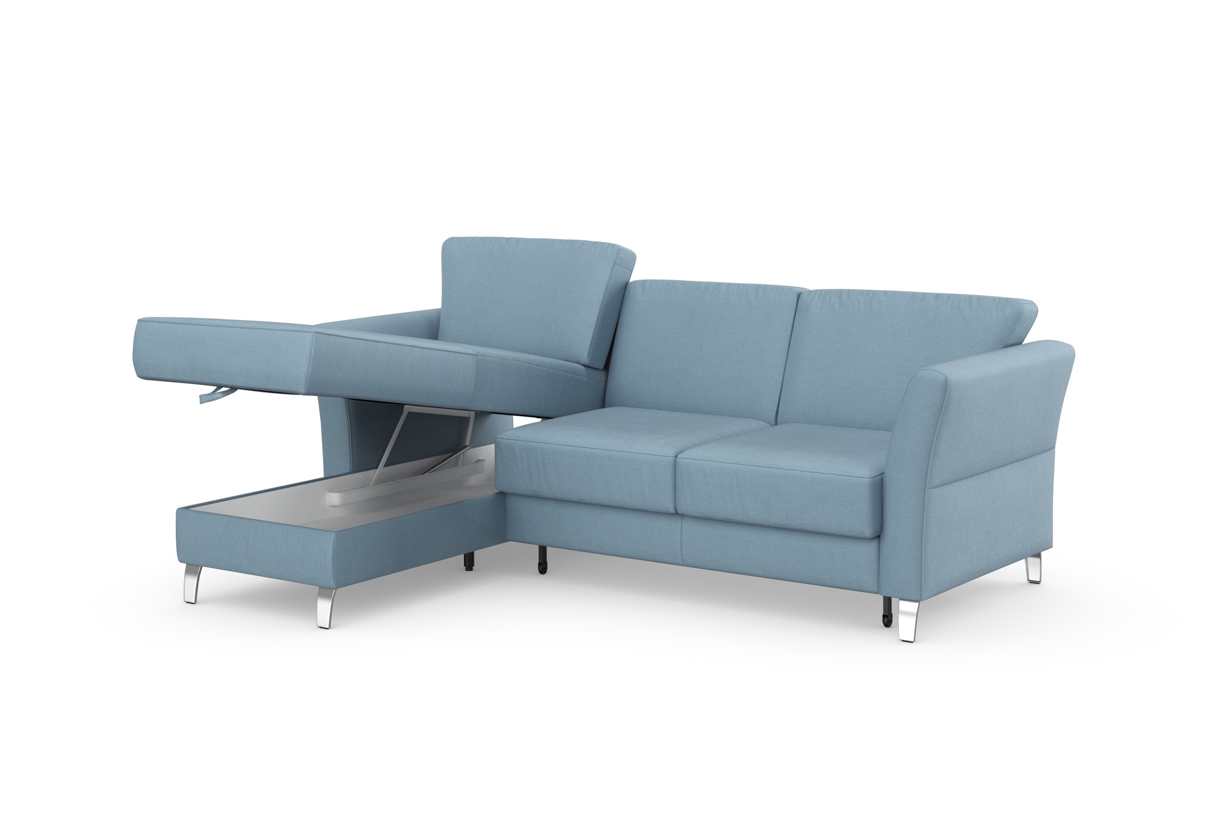 sit&more Ecksofa »Visby L-Form«, wahlweise mit Bettfunktion und Bettkasten, frei im Raum stellbar