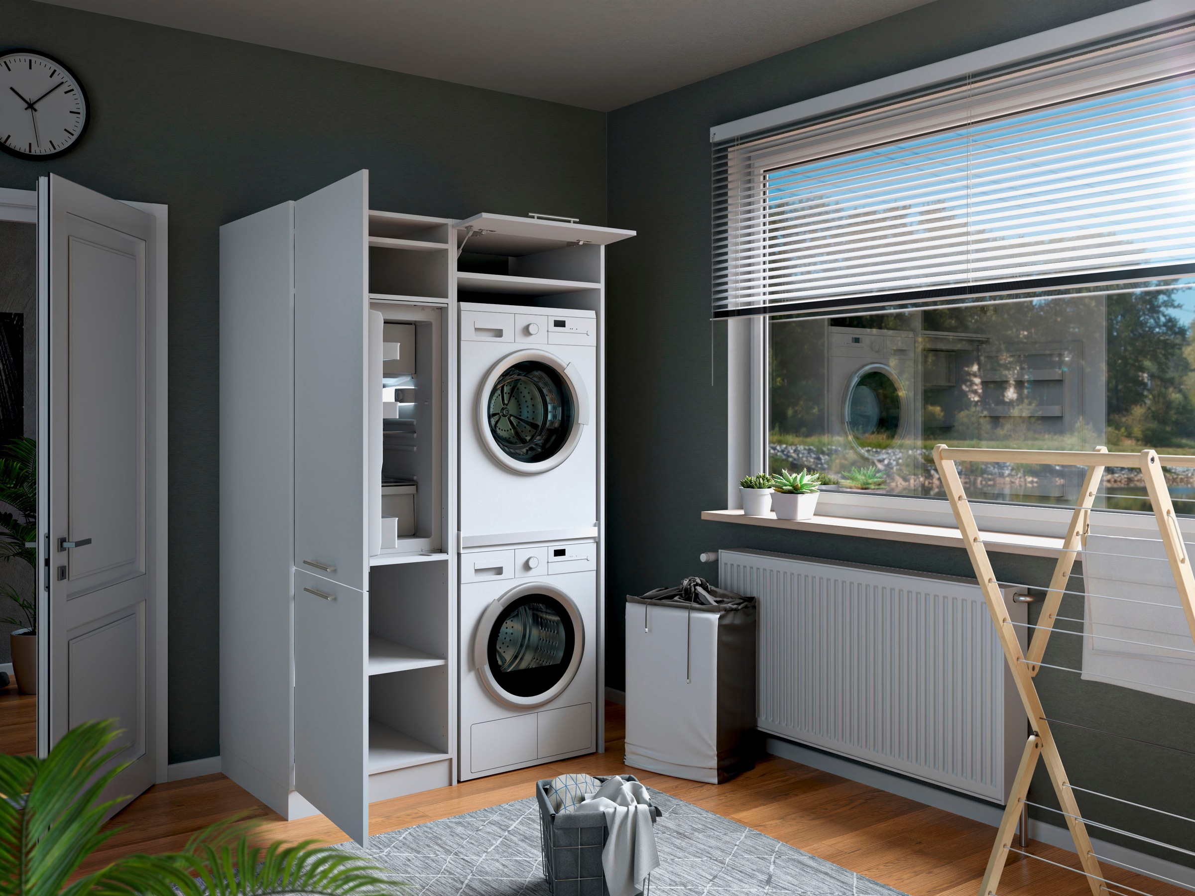 Laundreezy Mehrzweckschrank-Set »Laundreezy, 2-tlg. Mehrzweckschrank-Set B/H/T 128/238/68 cm« 2 Stk. tlg.