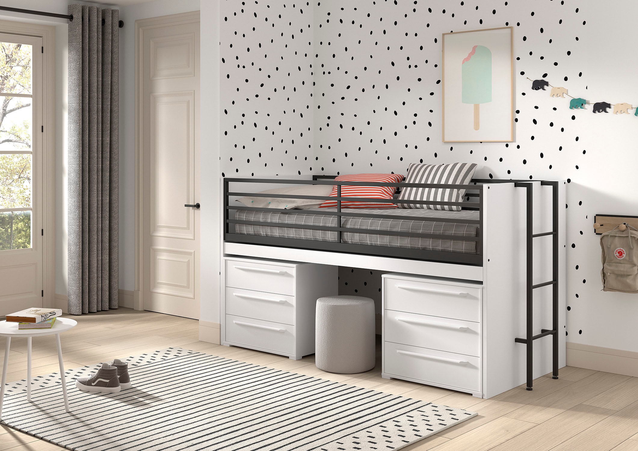 Vipack Stauraumbett »Sam, schlafen und arbeiten in einem, wahlweise Eiche- günstig online kaufen