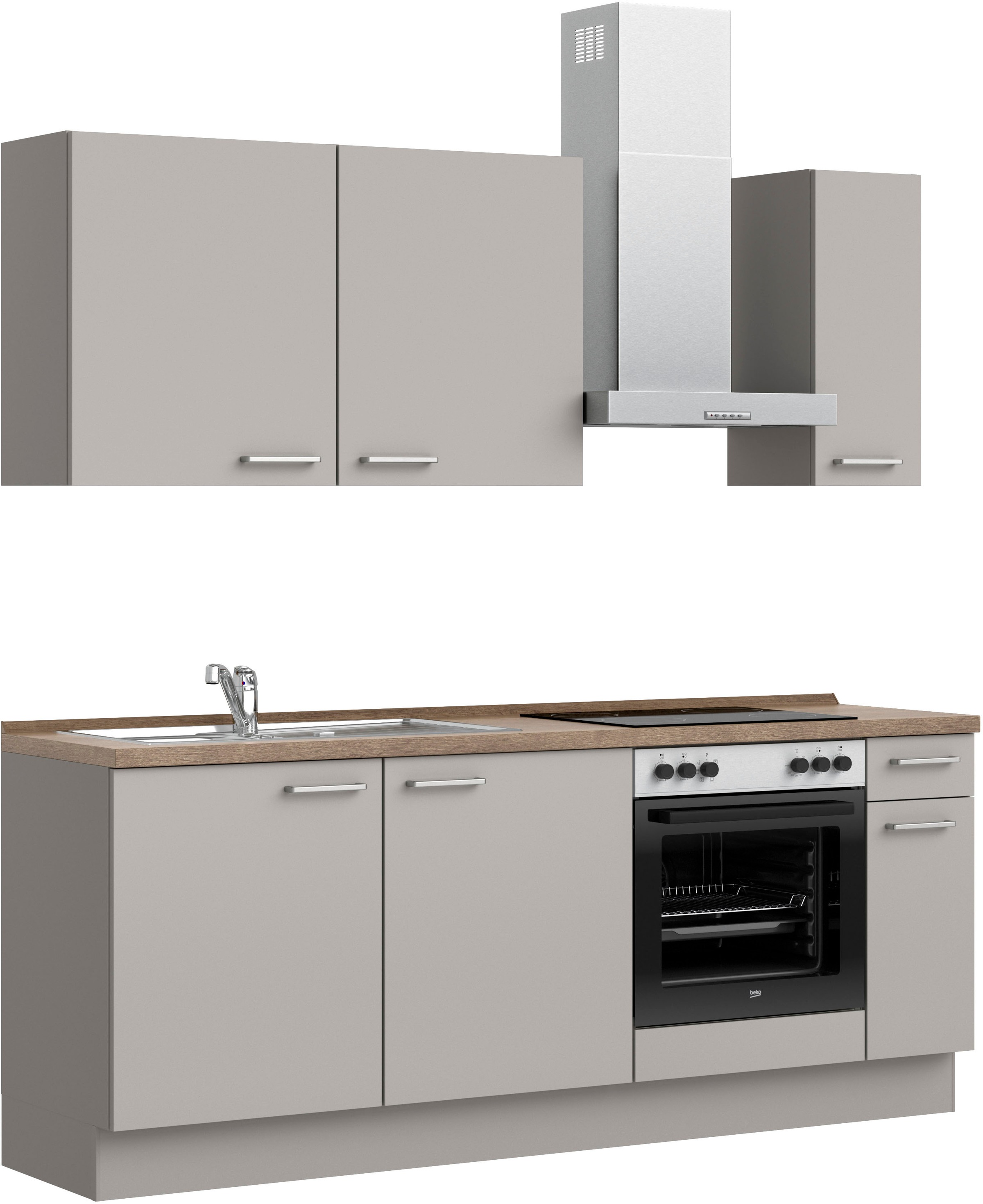 nobilia® Küchenzeile »"Touch I"«, vormontiert, Ausrichtung wählbar, Breite 210 cm, wahlw. mit E-Geräten