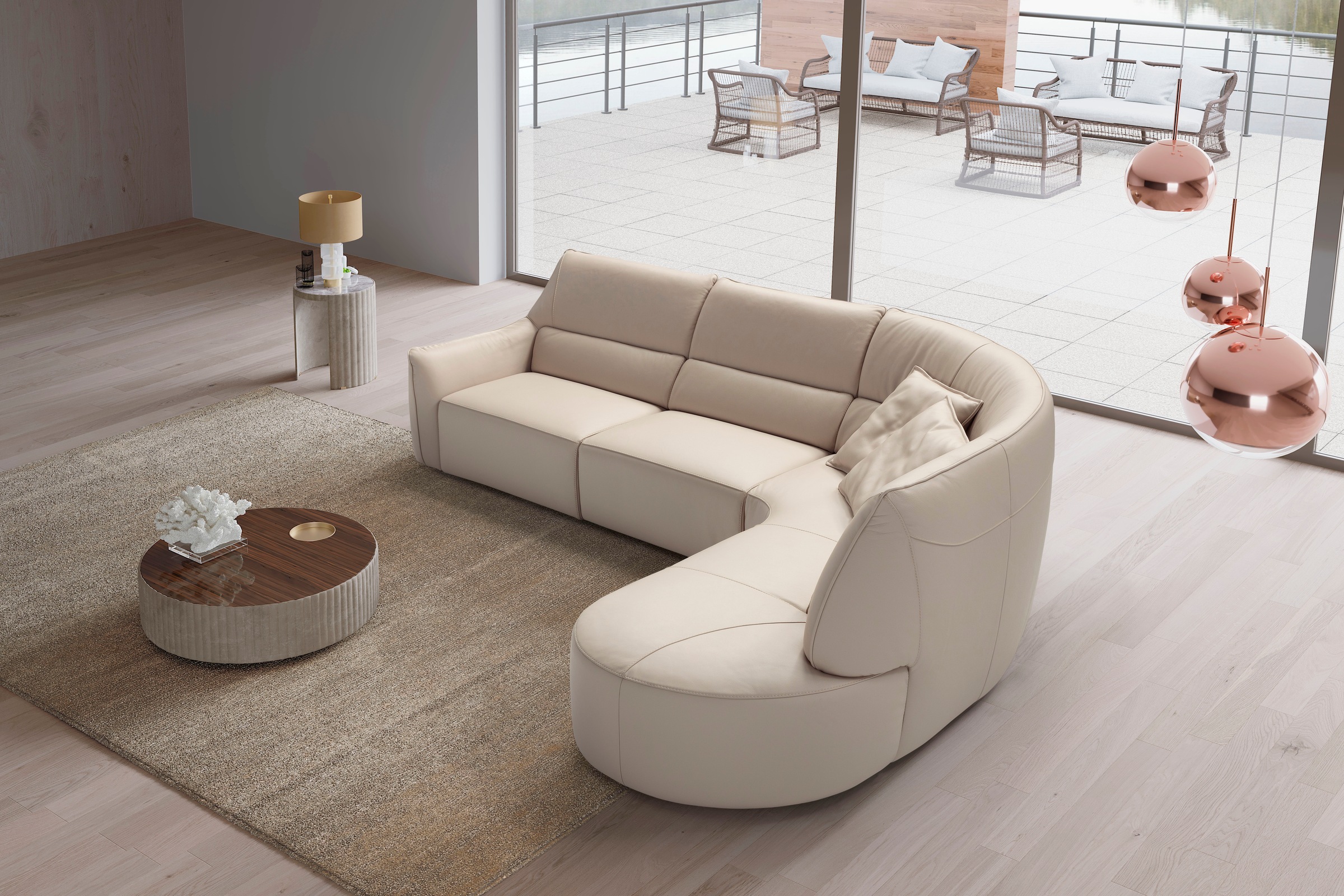 Egoitaliano Ecksofa »Puffy, extravagant & edel, Retro Designsofa, hoher Sitzkomfort, L-Form«, mit Ottomane, wahlweise mit und ohne elektrischer Relaxfunktion