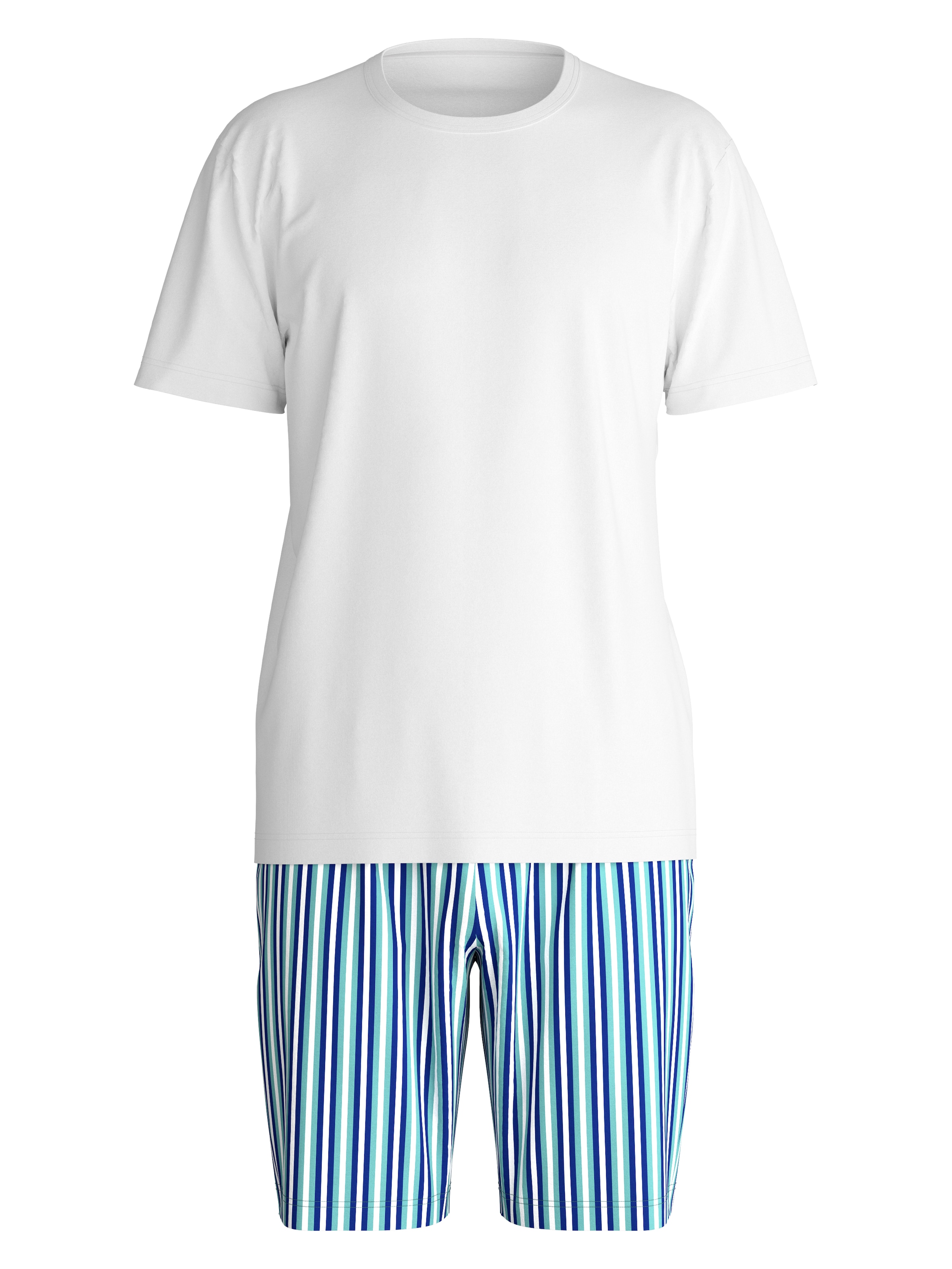 CALIDA Pyjama »Relax Streamline 1« 2 mit Rundhalsausschnitt und kurzem Arm, weich, Interlock Qualität