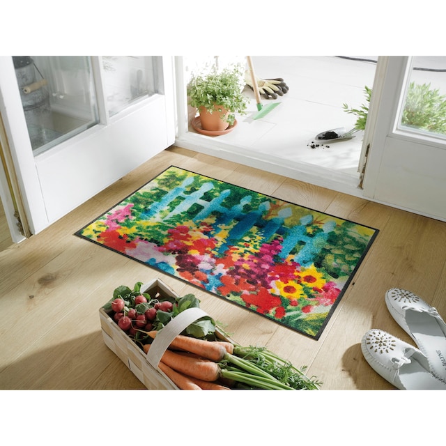wash+dry by Kleen-Tex Fußmatte »Mare di fiori«, rechteckig, Schmutzfangmatte,  Motiv Blumen, rutschhemmend, waschbar bequem und schnell bestellen