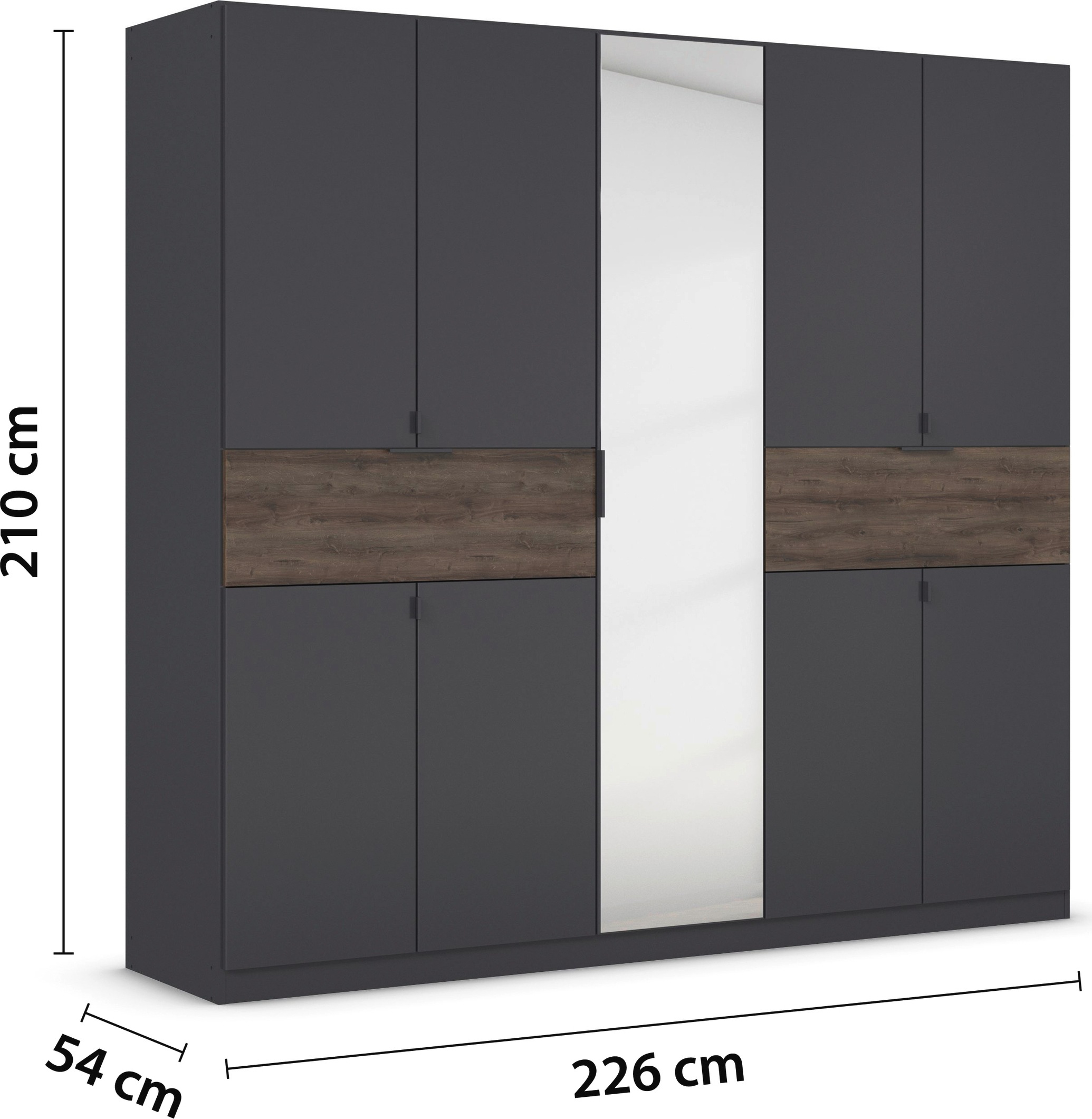 rauch Drehtürenschrank »Kleiderschrank Schrank Garderobe Wäscheschrank TICAO«, (Schubladen in der Höhe variabel positionierbar), mit 2 geräumigen Schubladen, viel Stauraum MADE IN GERMANY