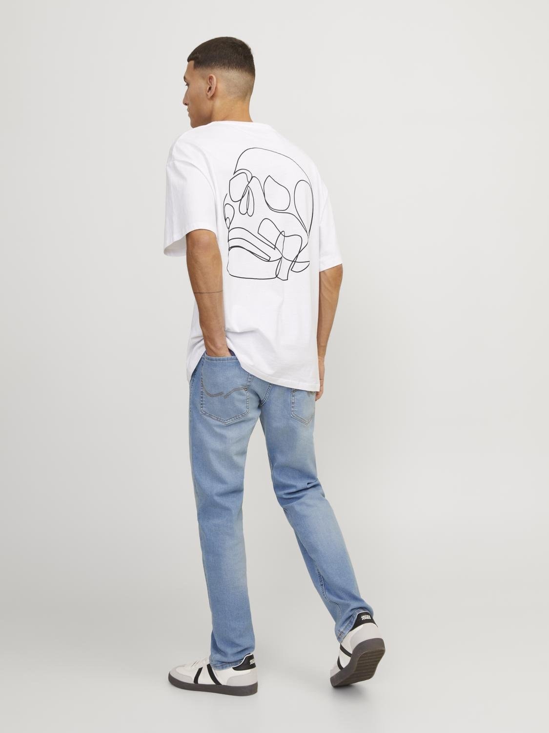 Jack & Jones Tapered-fit-Jeans »JJIMIKE JJORIGINAL SQ 223«, Stonewashed für einen Used-Look mit Faded-Effekten