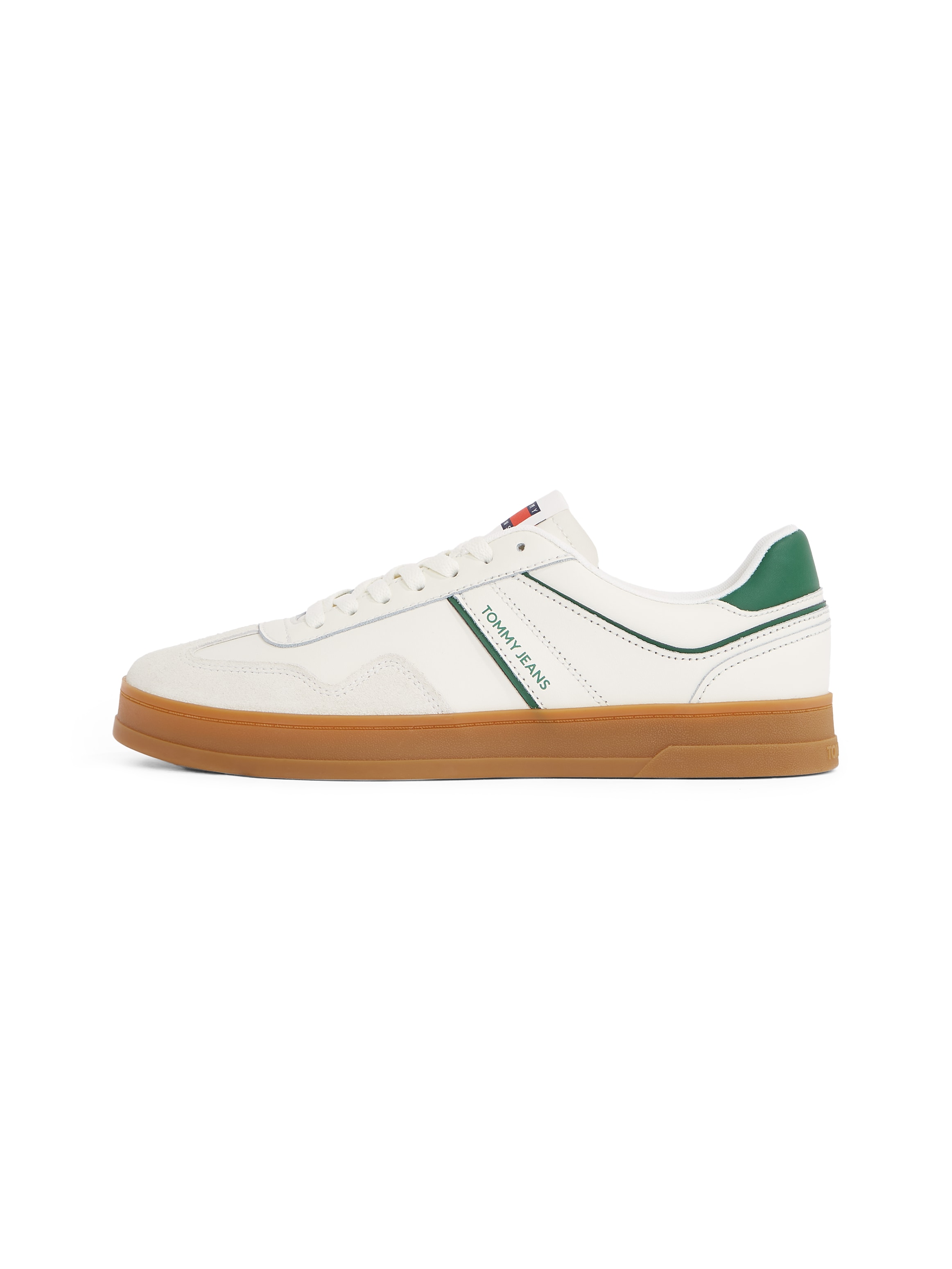 Tommy Jeans Sneaker »THE GREENWICH LEATHER«  , Freizeitschuh, Halbschuh, Schnürschuh mit kontrastfarbenen Details