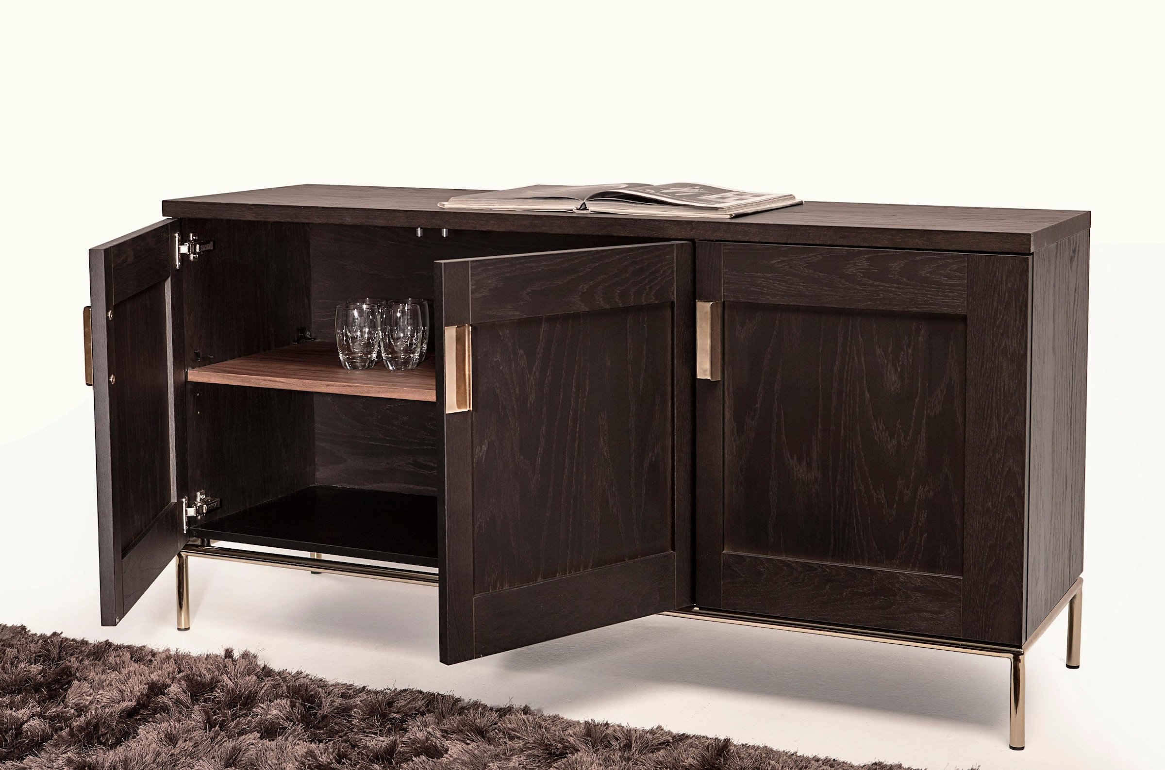 Woodman Sideboard »Parlan«, mit drei Holztüren und Anschlagdämpfern, Soft-Close, Breite 150 cm