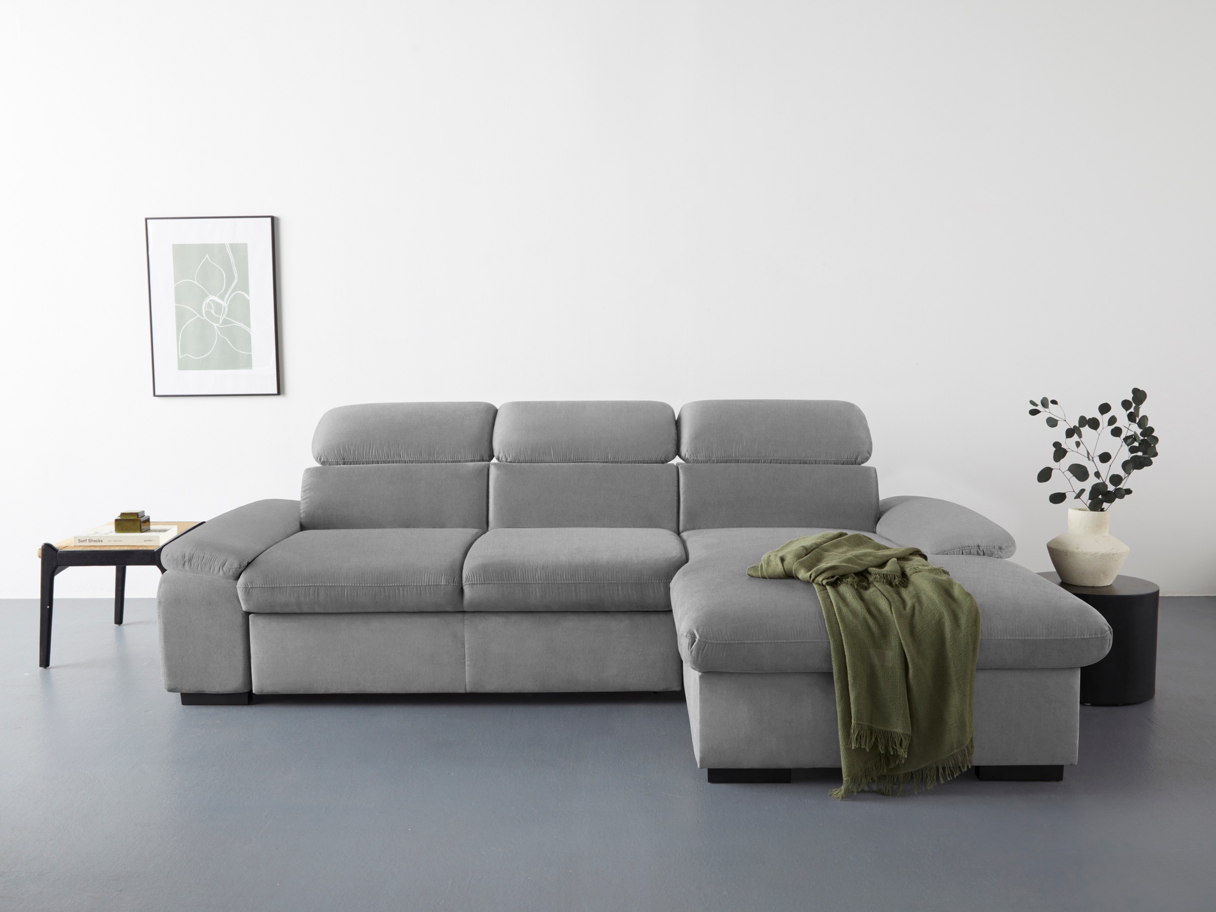 COTTA Ecksofa »Lola L-Form mit Kopfteilfunktion & Hocker«, (Set, mit Hocker günstig online kaufen
