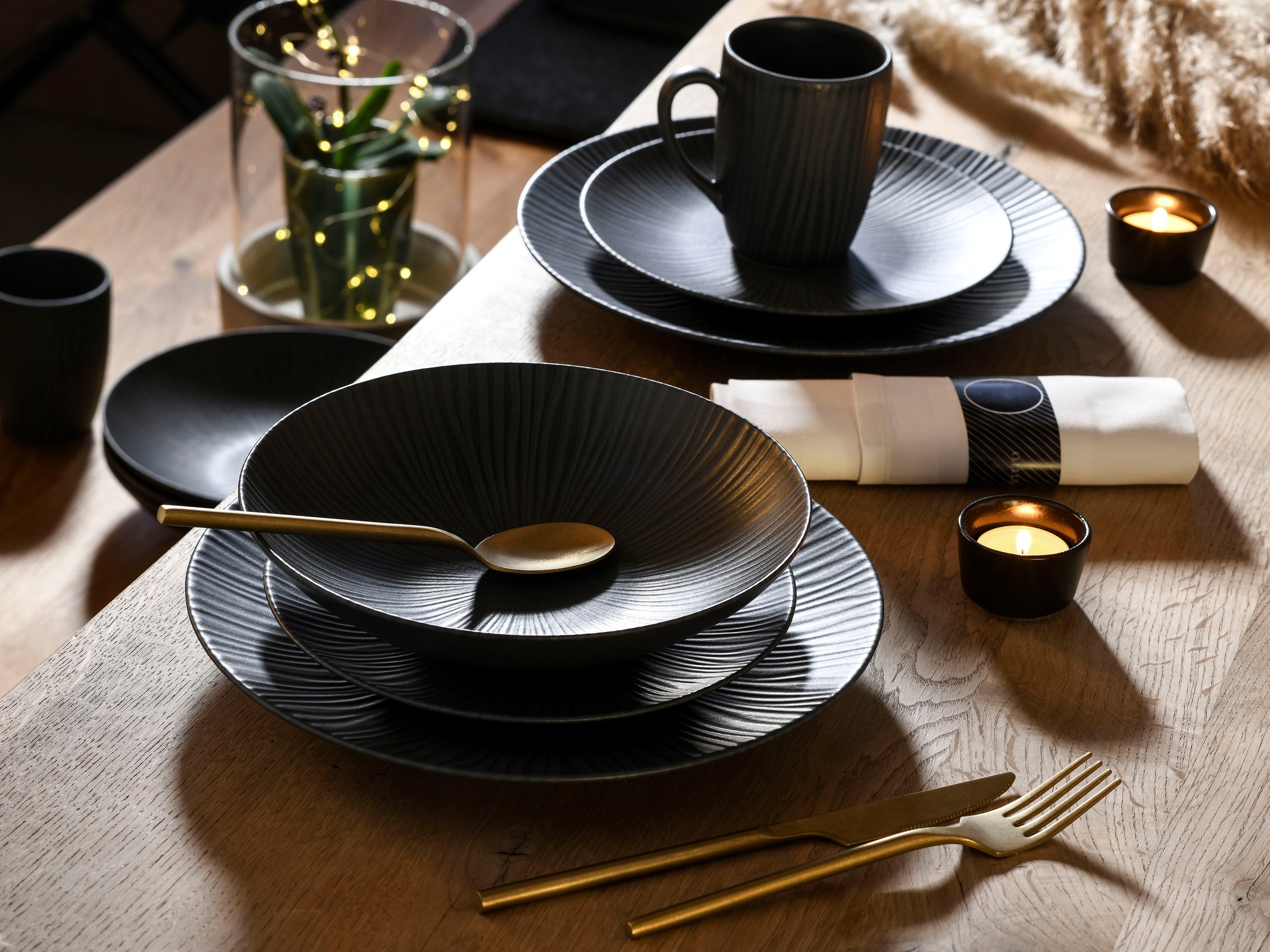 CreaTable Becher »Vesuvio Black«, (Set, 6 tlg.), 300 ml, 6-teilig günstig online kaufen