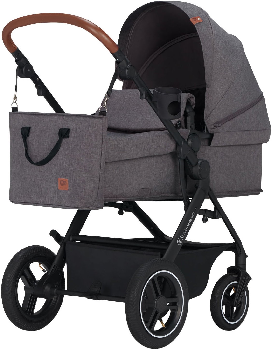 Kinderkraft Kombi-Kinderwagen »B-TOUR PRO 3in1« 22 kg inkl. Babyschale, Adaptern, Wickeltasche