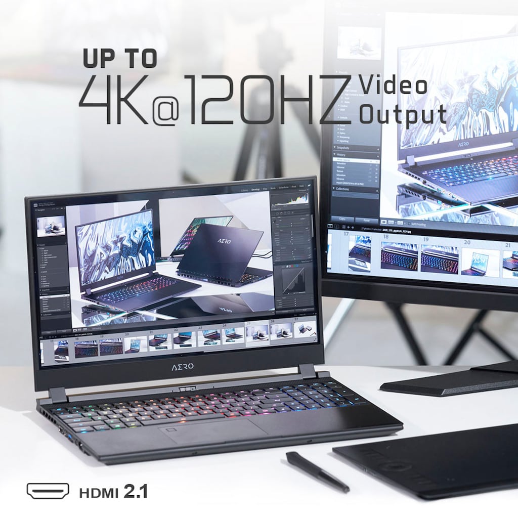 Gigabyte Notebook »AERO 15 OLED XD-73DE644SP«, 39,62 cm, / 15,6 Zoll, Intel, Core i7, GeForce RTX 3070, 1000 GB SSD
