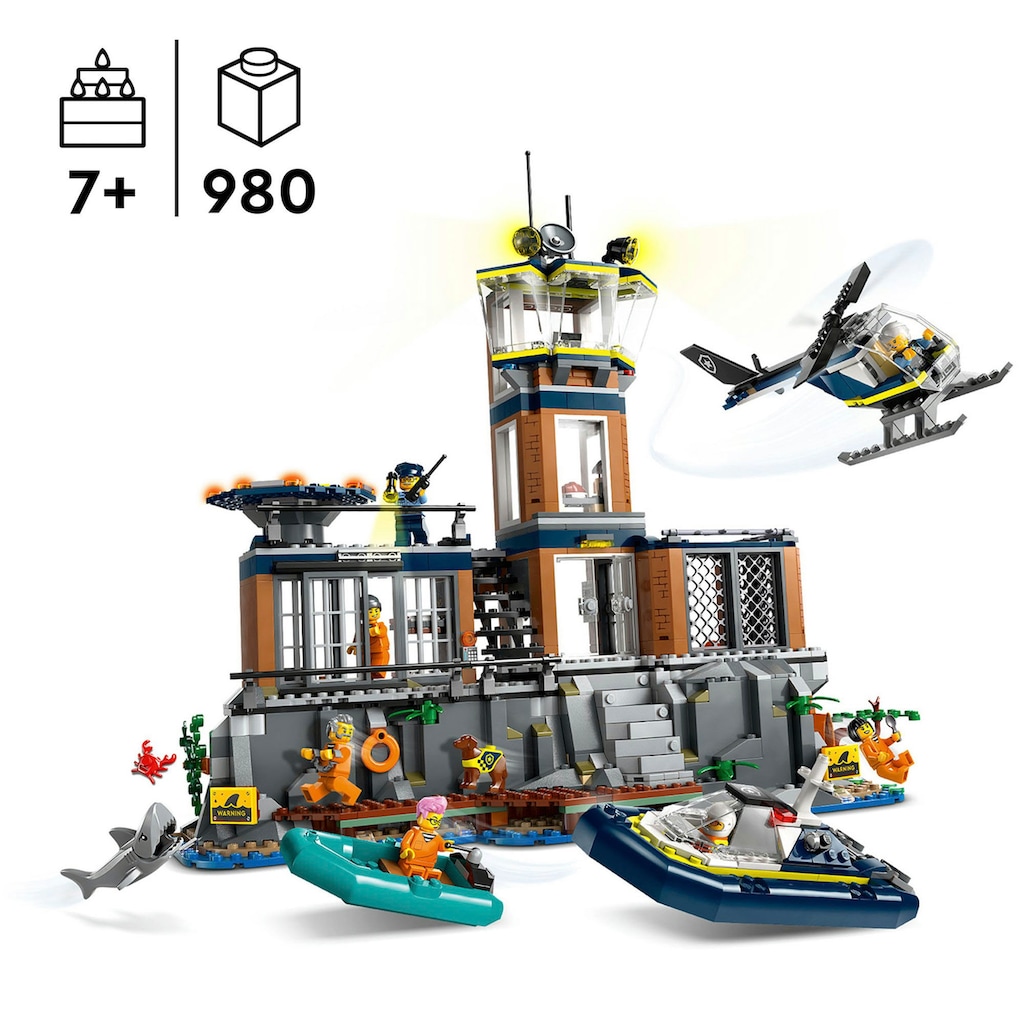 LEGO® Konstruktionsspielsteine »Polizeistation auf der Gefängnisinsel (60419), LEGO City«, (980 St.), Made in Europe