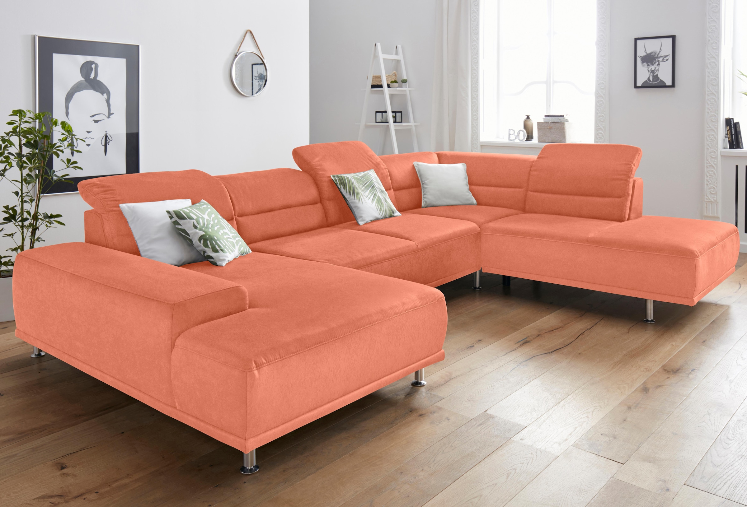 sit&more Wohnlandschaft "Mariola U-Form" mit Federkern, inklusive Kopfteil- günstig online kaufen