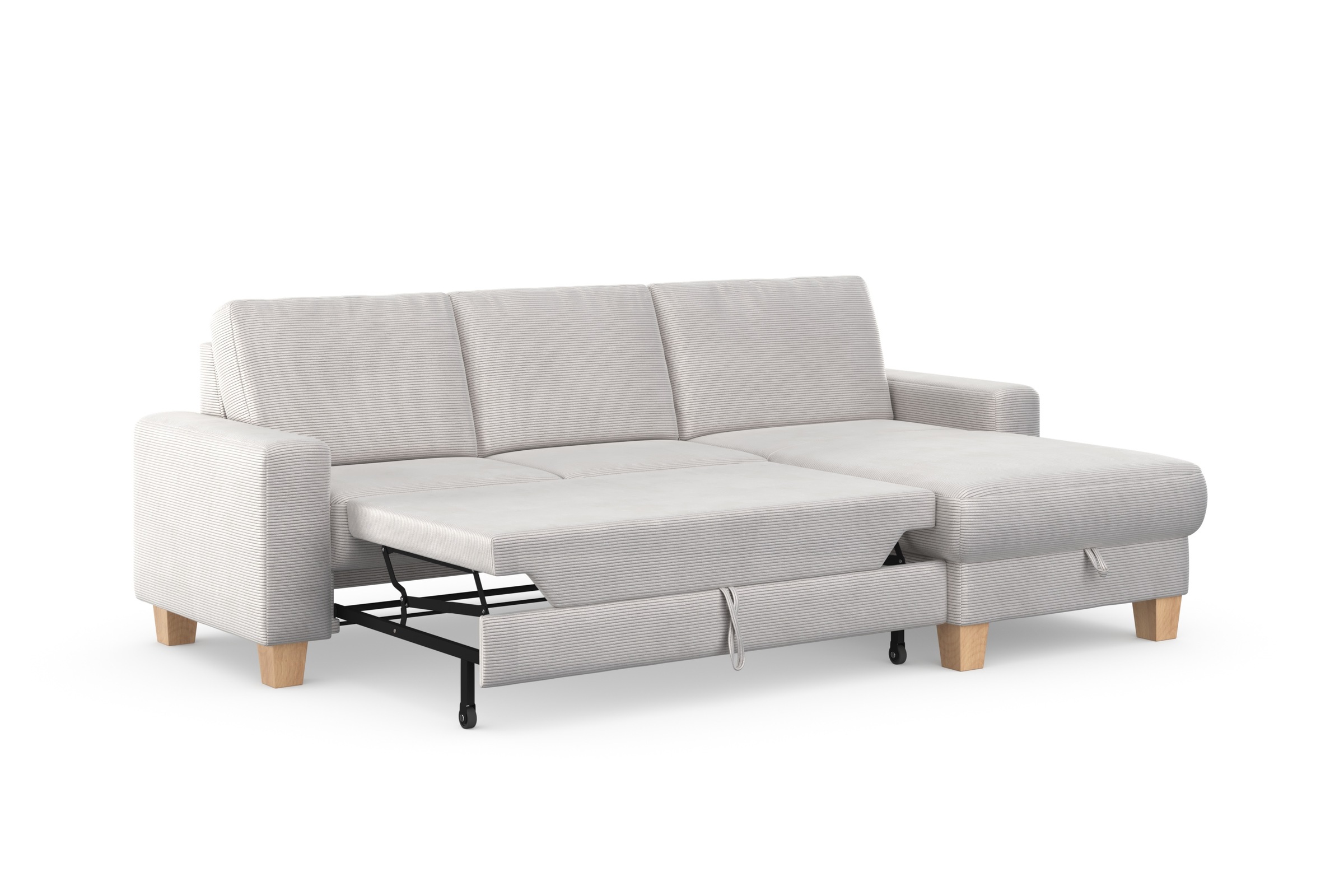 Home affaire Ecksofa »Summer L-Form«, mit Recamiere, mit oder ohne Bettfunktion und Bettkasten, Cord-Bezug