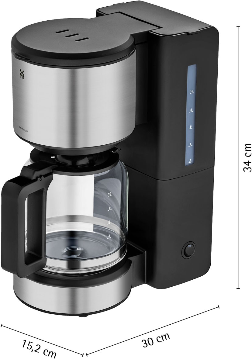 WMF Filterkaffeemaschine »Stelio Aroma« 1,25 l Kaffeekanne Papierfilter 1x4 10 Tassen, Warmhaltefunktion, Abschaltautomatik, Cromargan, 1000 Watt