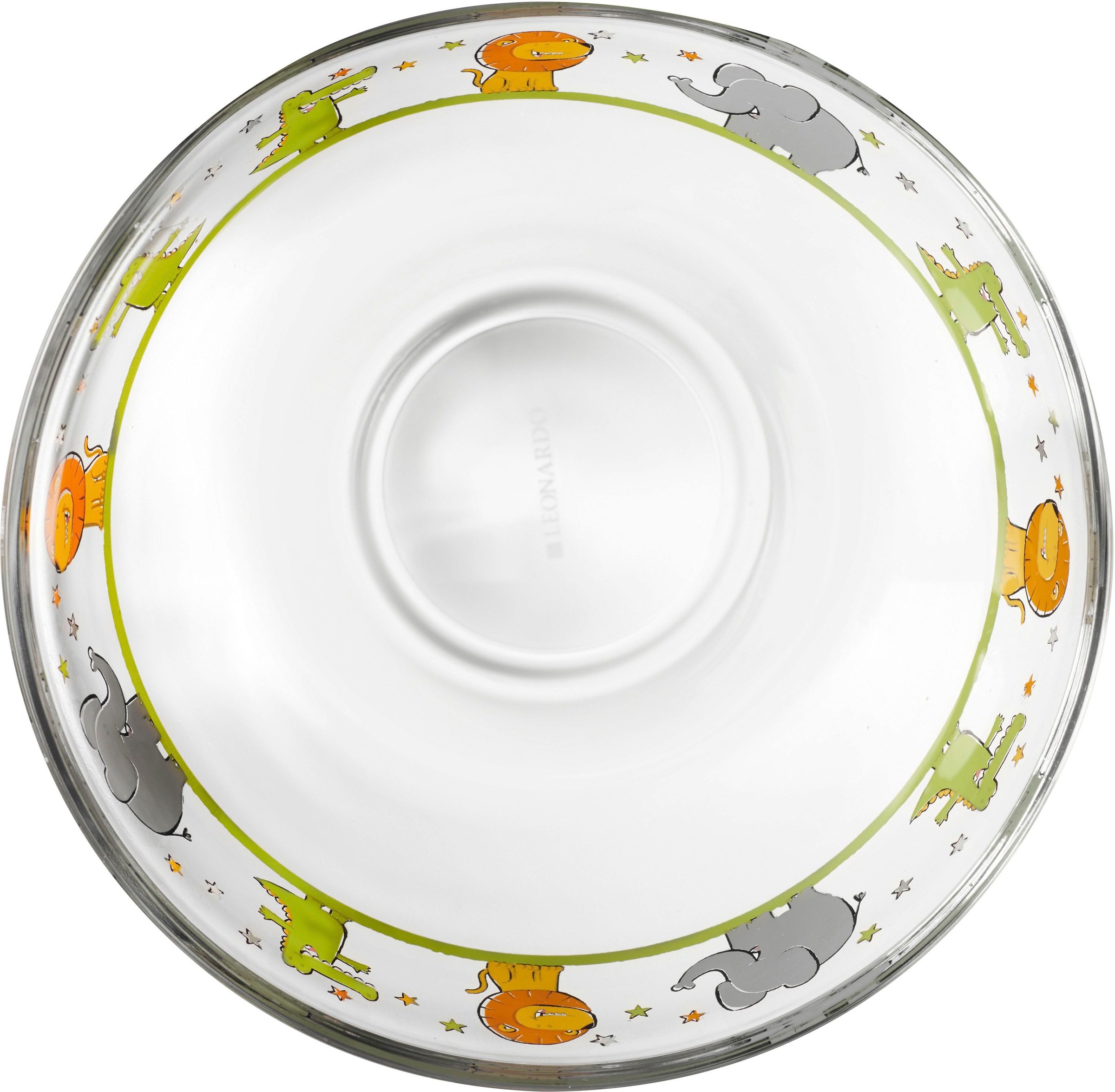 LEONARDO Kinderschale »BAMBINI«, 6 tlg., aus Glas, Löwe/Elefant/Krokodil, Ø 12 cm