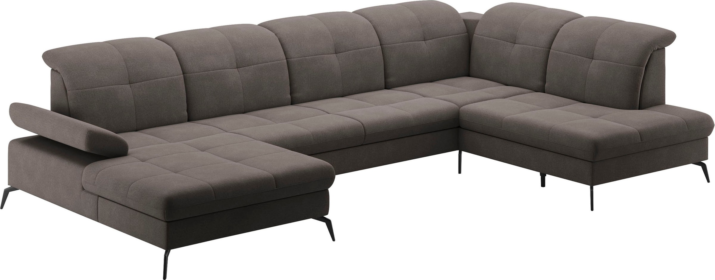 sit&more Wohnlandschaft »Amica, U-Form, inkl. Sitztiefenverstellung und Armteilverstellung«, wahlweise mit Kopfteilverstellung, Bettfunktion und Bettkasten