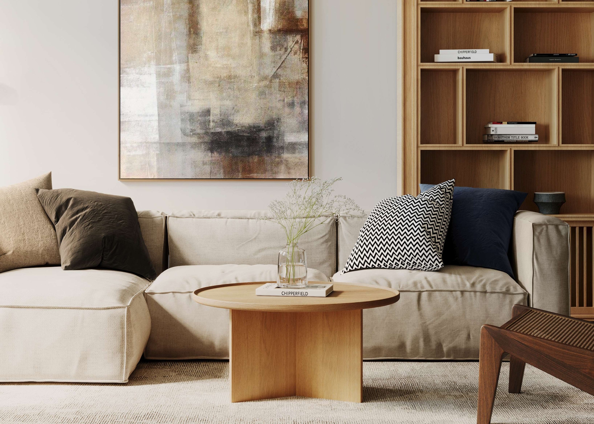 Woodman Couchtisch »Cala« 83/83/42 cm,  Breite 83 cm, rund, Tischplatte aus massiver Eiche, FSC® zertifiziert