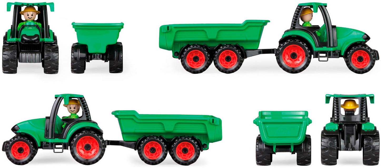 Lena® Spielzeug-Traktor »Truckies« mit Anhänger; inklusive Spielfigur; Made in Europe
