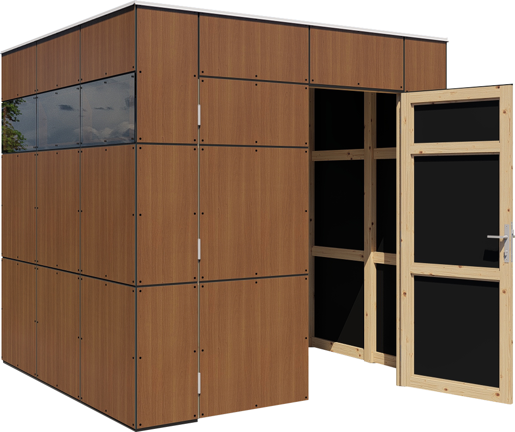 BERTILO Gartenhaus »HPL 1, in verschiedenen Farben« Fassaden-HPL in Architekturqualität, witterungsbeständig, farbstabil