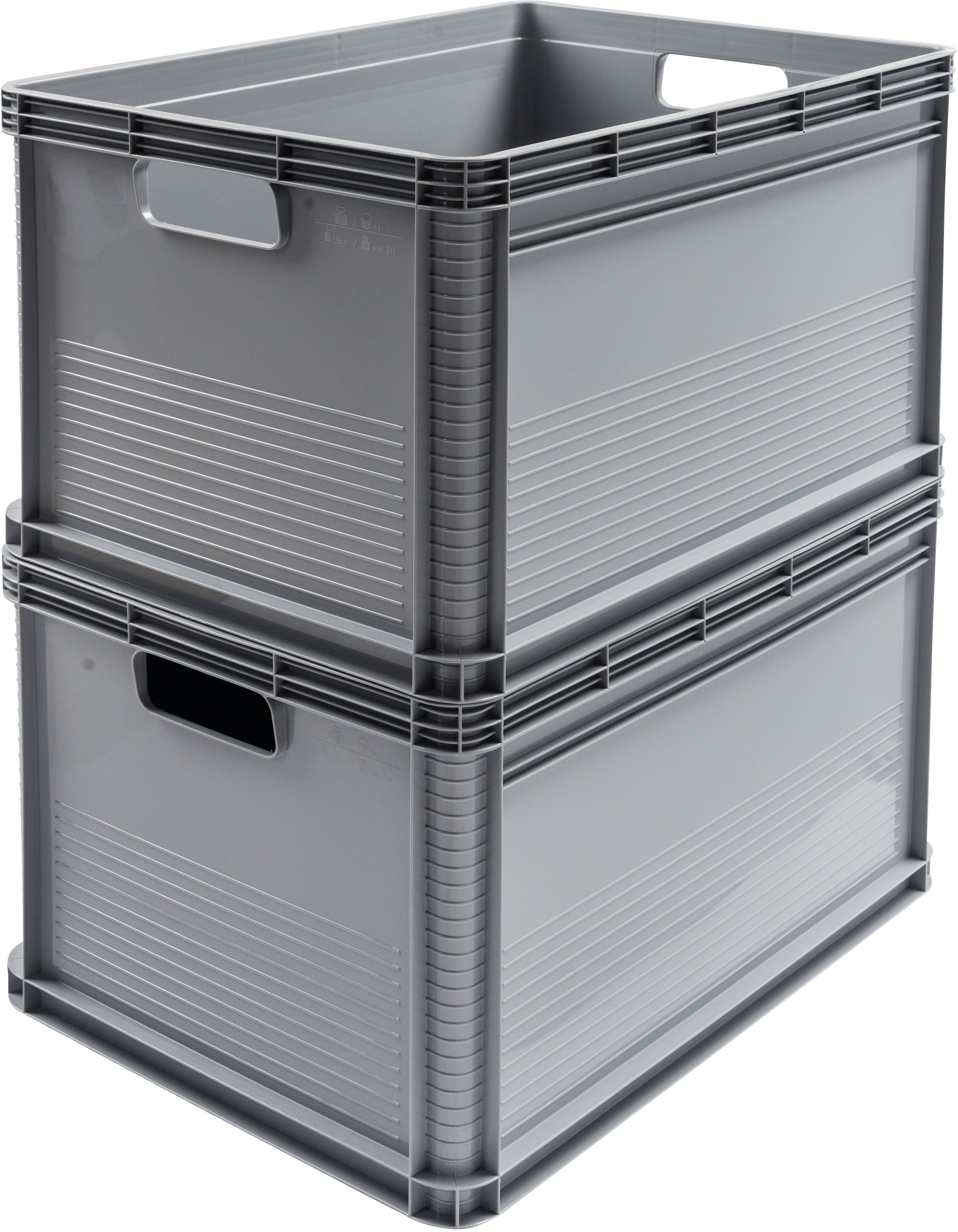 keeeper Transportbehälter »Transportbox robert, 3er Set, 64 L, 60 x 40 x 32 cm« 40 cm breit 32 cm hoch 60 cm lang Set, 3 Stk. tlg. säure- und laugenbeständig, 60 kg Tragkraft