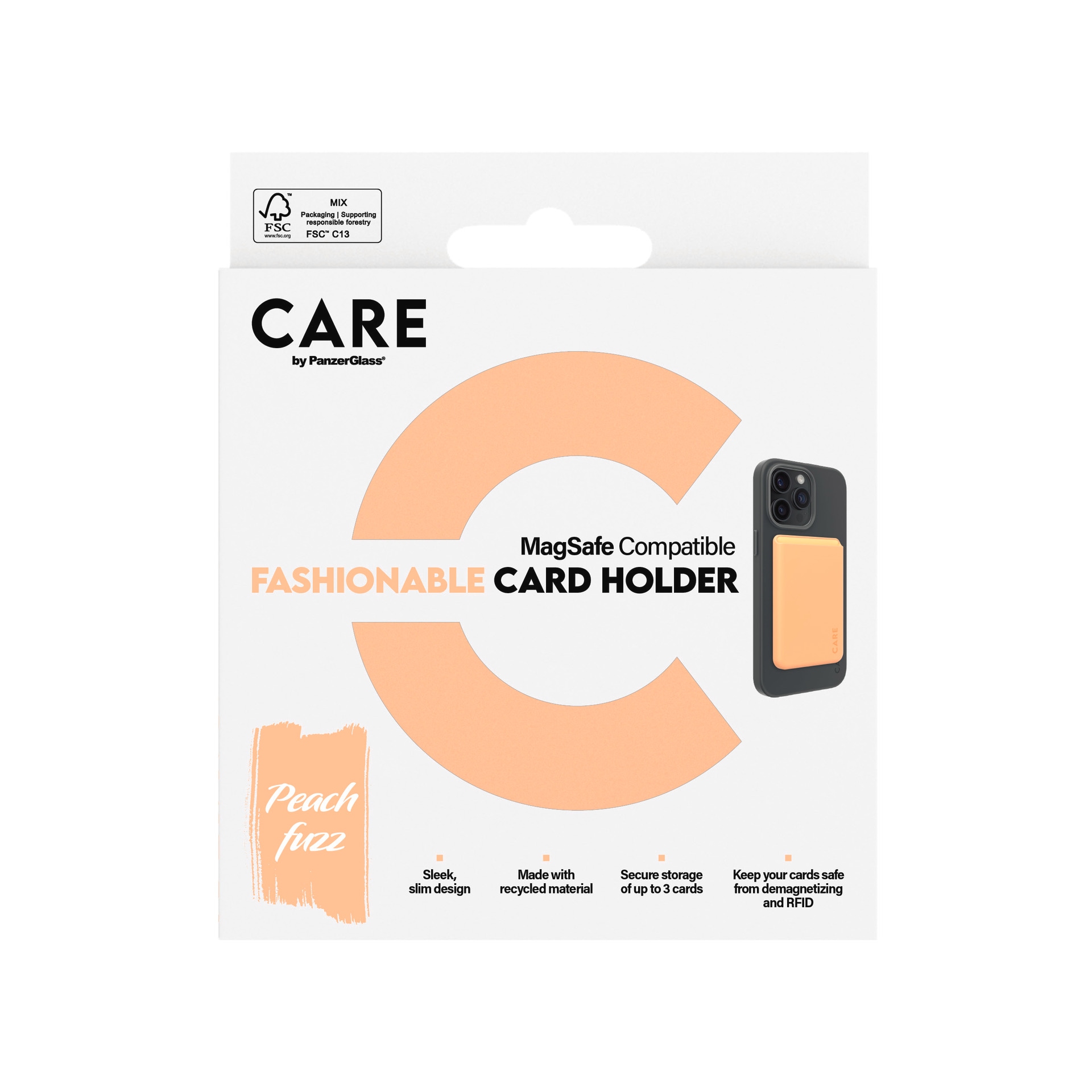 CARE by PanzerGlass Etui »Fashionable Card Holder mit MagSafe für Apple iPhone«, iPhone 12-iPhone 13-iPhone 14, Kartenhalter, Schutzhülle, MagSafe Case, Schutzcase, stoßfest