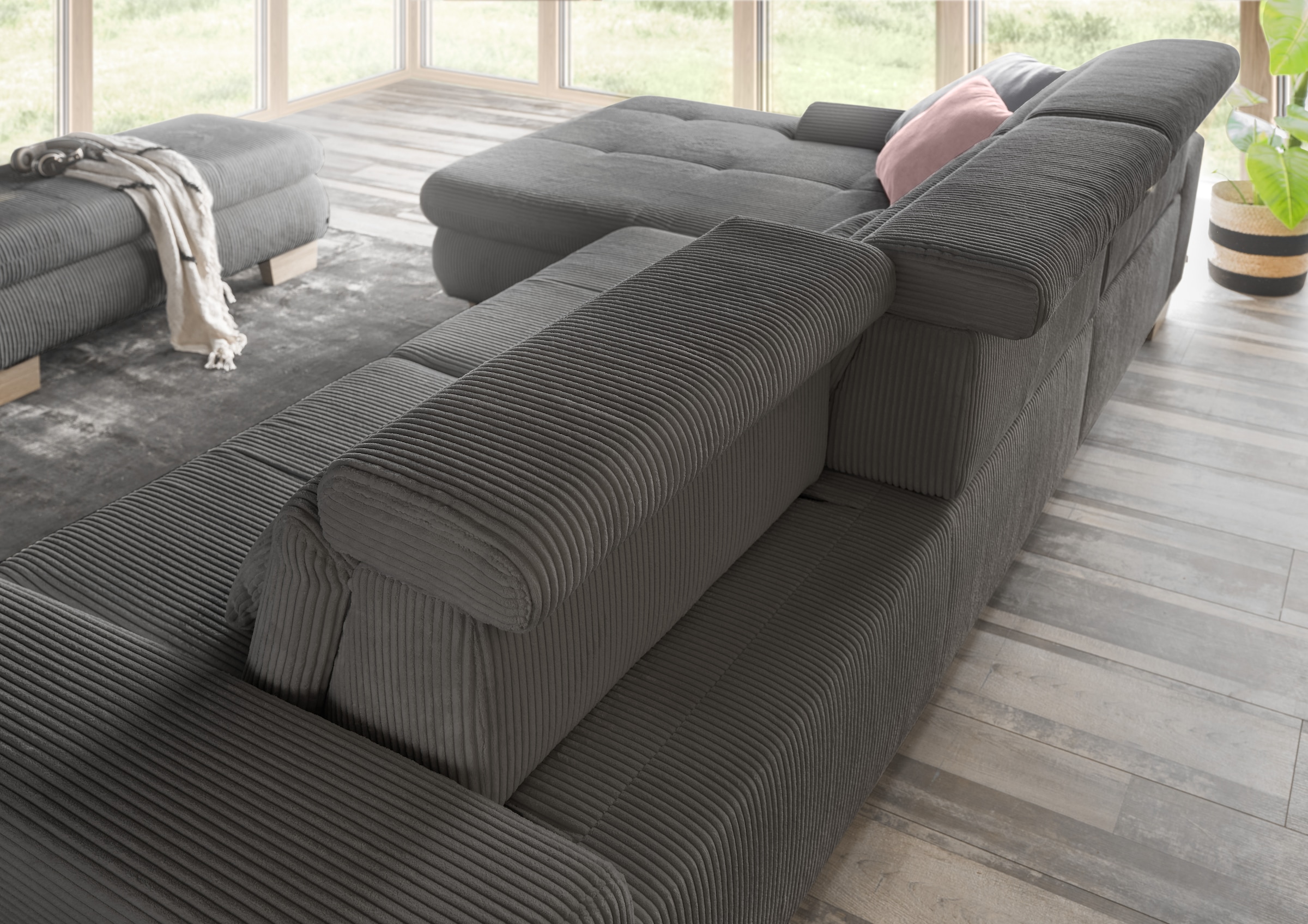 set one by Musterring Ecksofa »SO 3400«, mit Canape und verschiedenen Funktionen, Kaltschaum, B307 x T195 cm