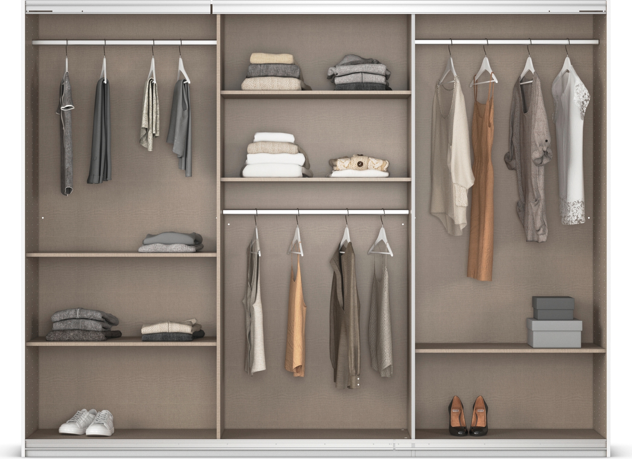 rauch Schwebetürenschrank »Kleiderschrank Schrank Garderobe AGORDO«, Top Innenausstattung, in 4 Breiten und 2 Höhen MADE IN GERMANY