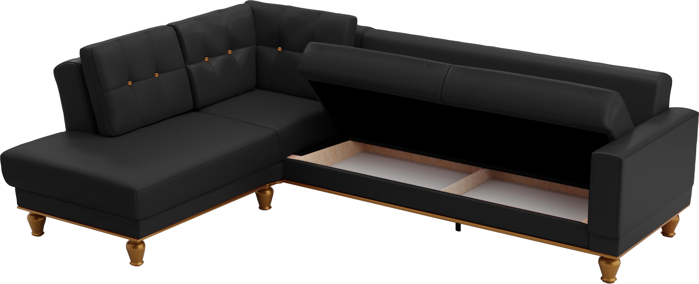 sit&more Ecksofa »Orient 5 L-Form«, mit Strass-Stein, wahlweise mit Bettfunktion und Bettkasten