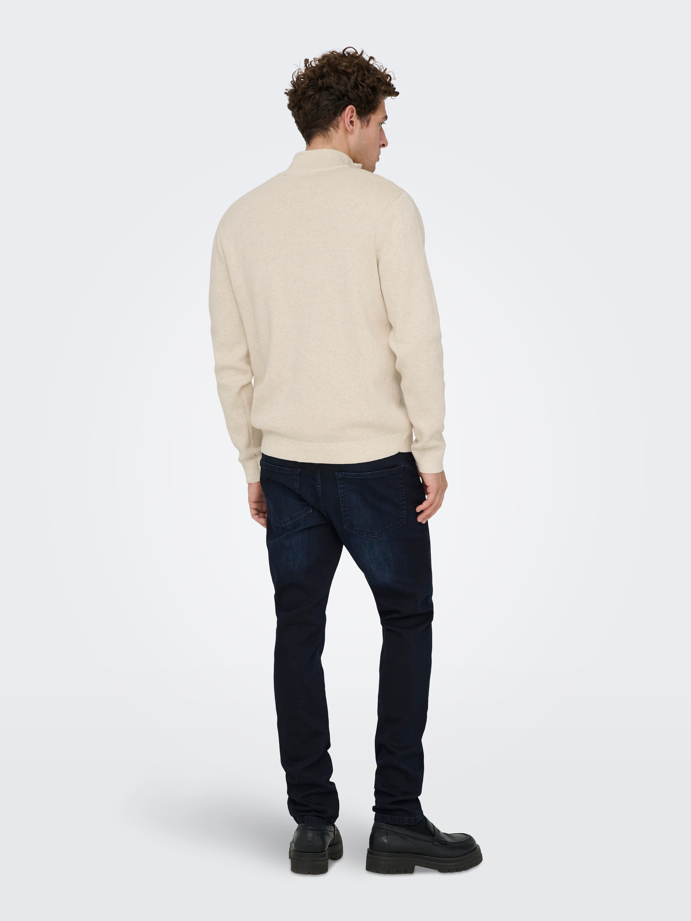 ONLY & SONS Troyer »ONSTING LIFE REG HALF ZIP KNIT NOOS« Baumwolle, regular fit