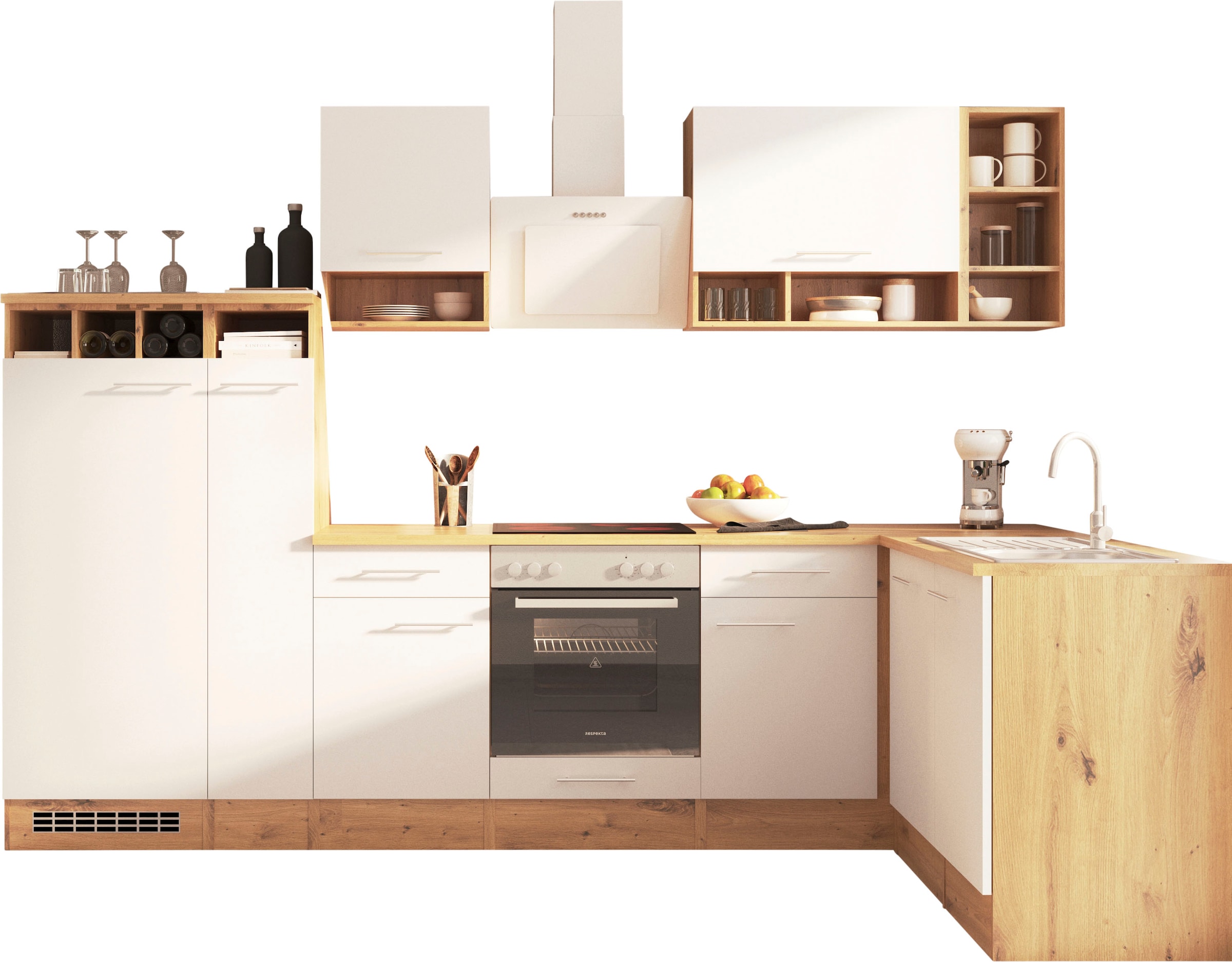 RESPEKTA Küche »Hilde« Breite 310 cm, wechselseitig aufbaubar, exkl. Konfig günstig online kaufen