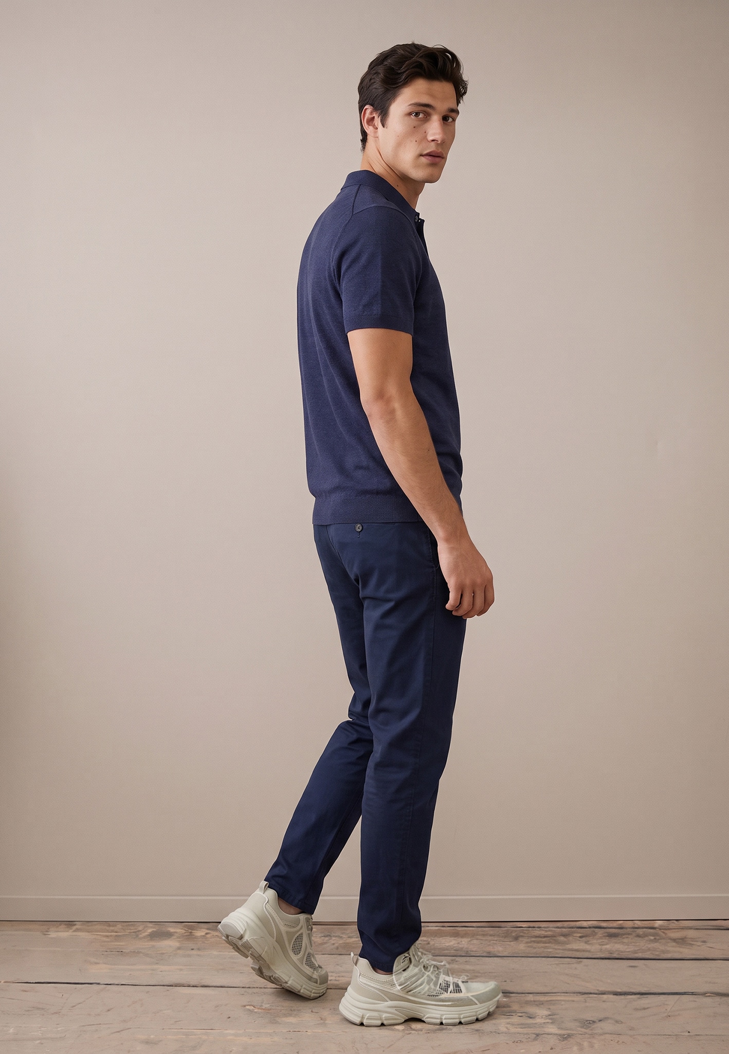 FYNCH-HATTON Polokragenpullover Sommershirt mit Stickerei