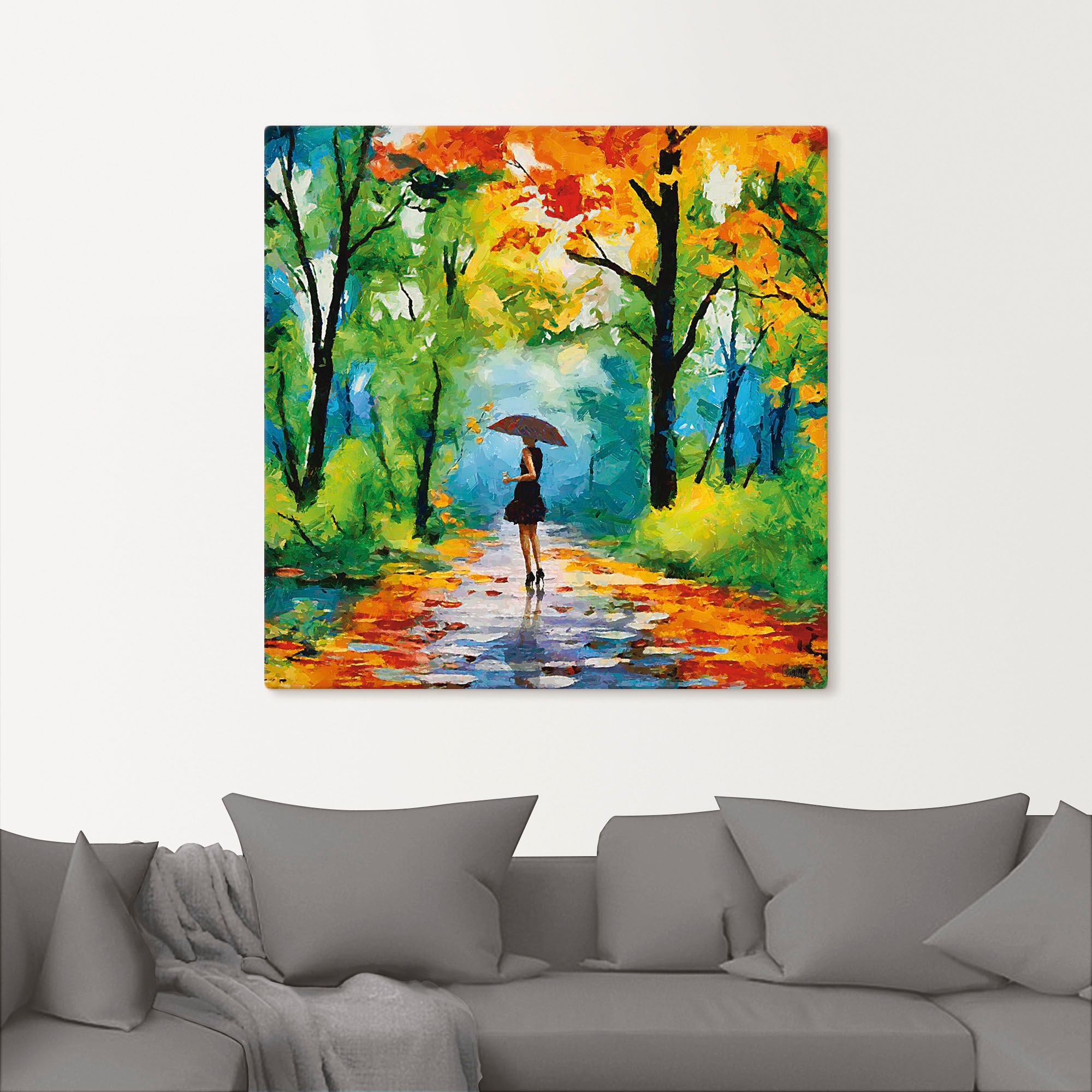 Artland Wandbild »Herbstlicher Spaziergang im Park«, Vier Jahreszeiten Bilder, (1 St.), als Alubild, Outdoorbild, Leinwandbild, Poster, Wandaufkleber